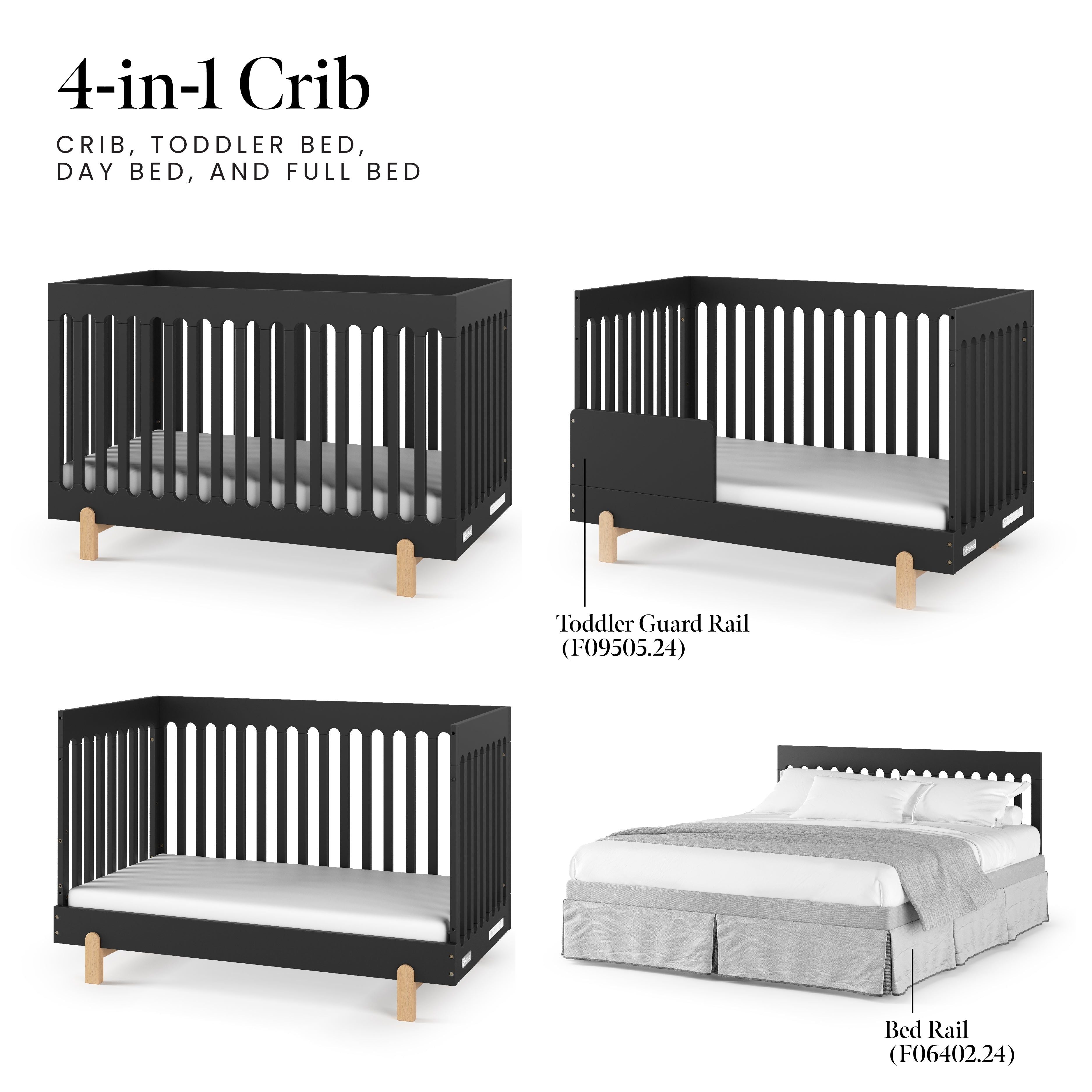 Park Heights 4-in-1 Euro Crib - Caviar Black