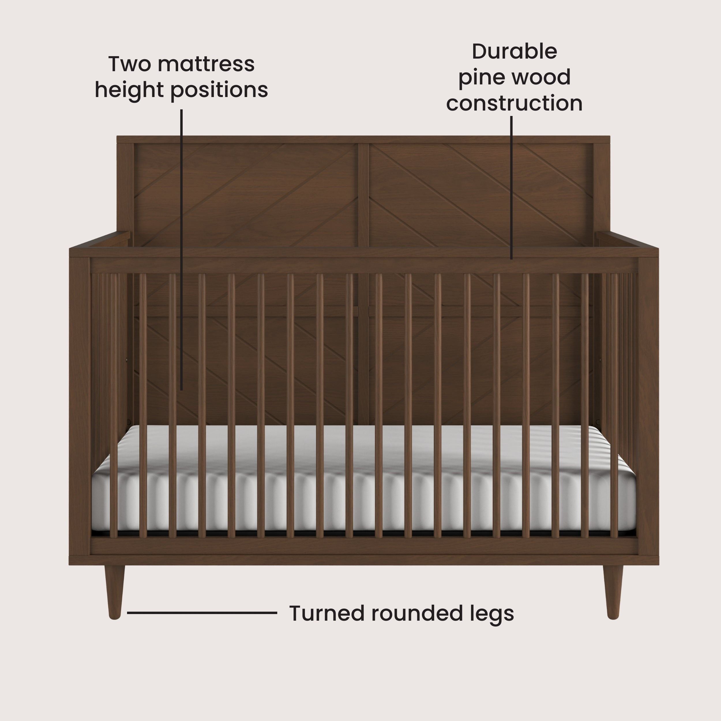 Surrey Hill 4-in-1 Convertible Crib, Toasted Chestnut
