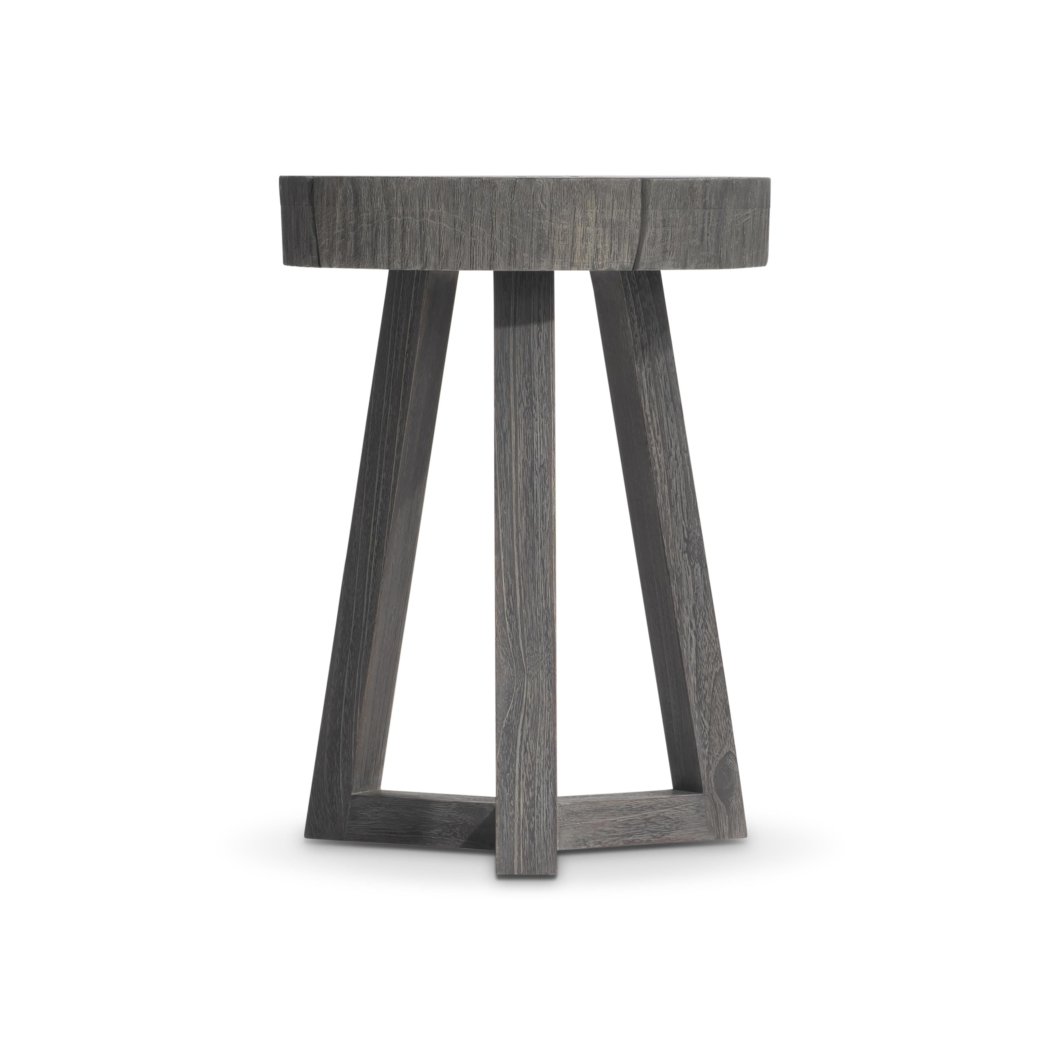 Bernhardt Kaya Accent Table with Sliced Teak Top