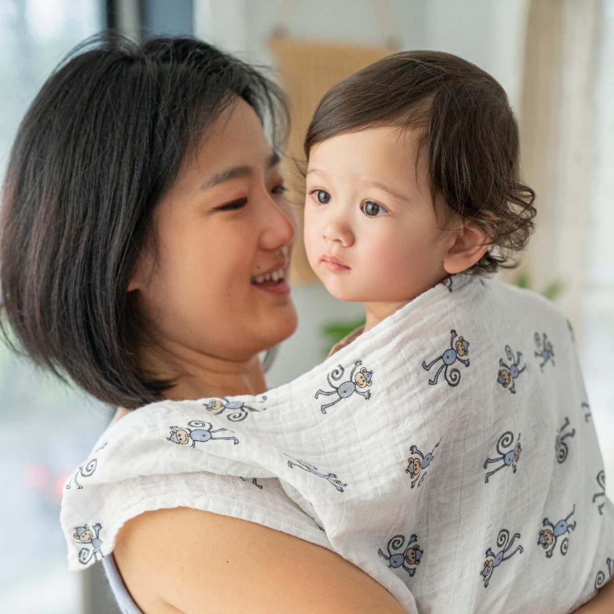 Boutique 100% Cotton Muslin Swaddle Blanket 4 Pack
