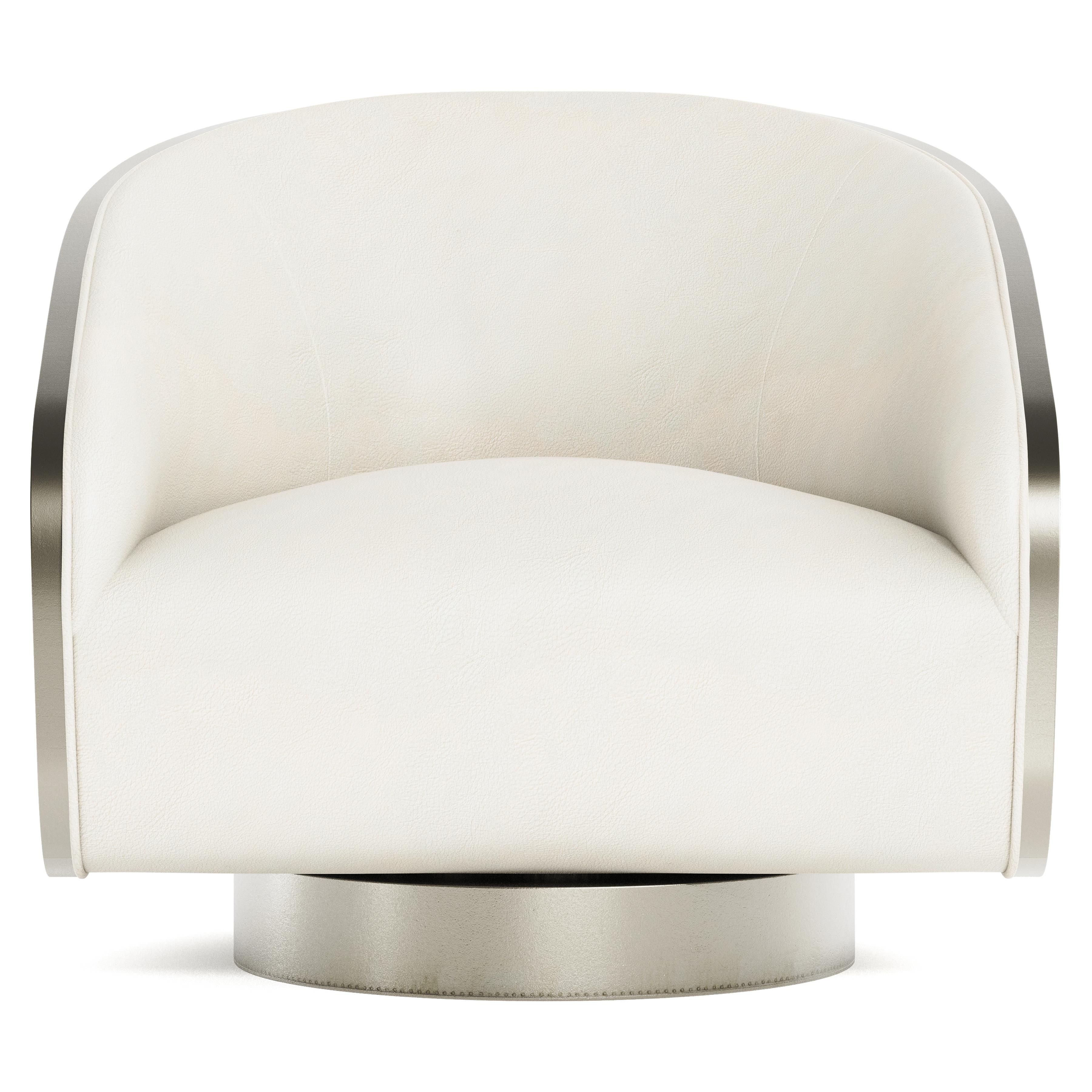 Bernhardt Furniture Miles Leather Swivel Chair