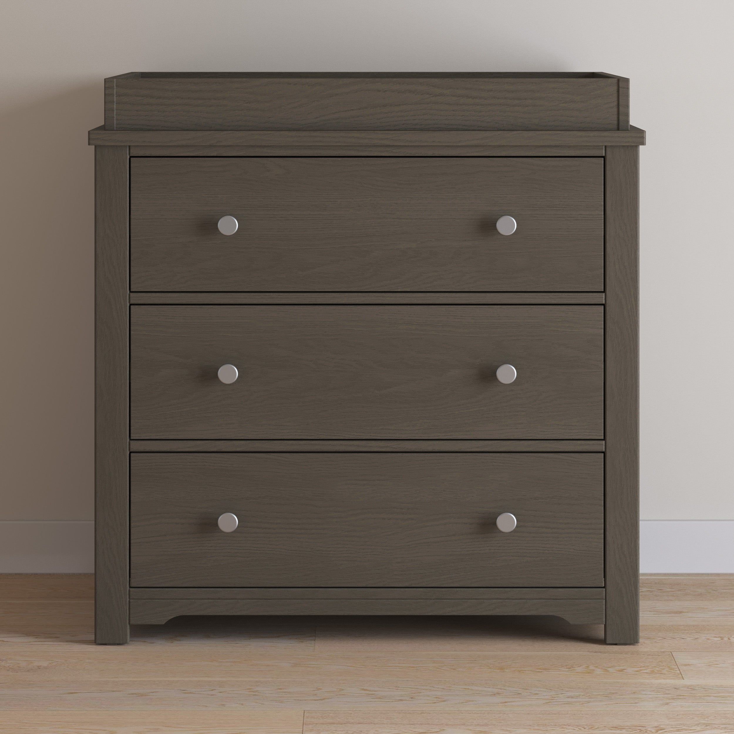 Harmony 3-Drawer Dresser With Changing Table Topper, Dapper Gray