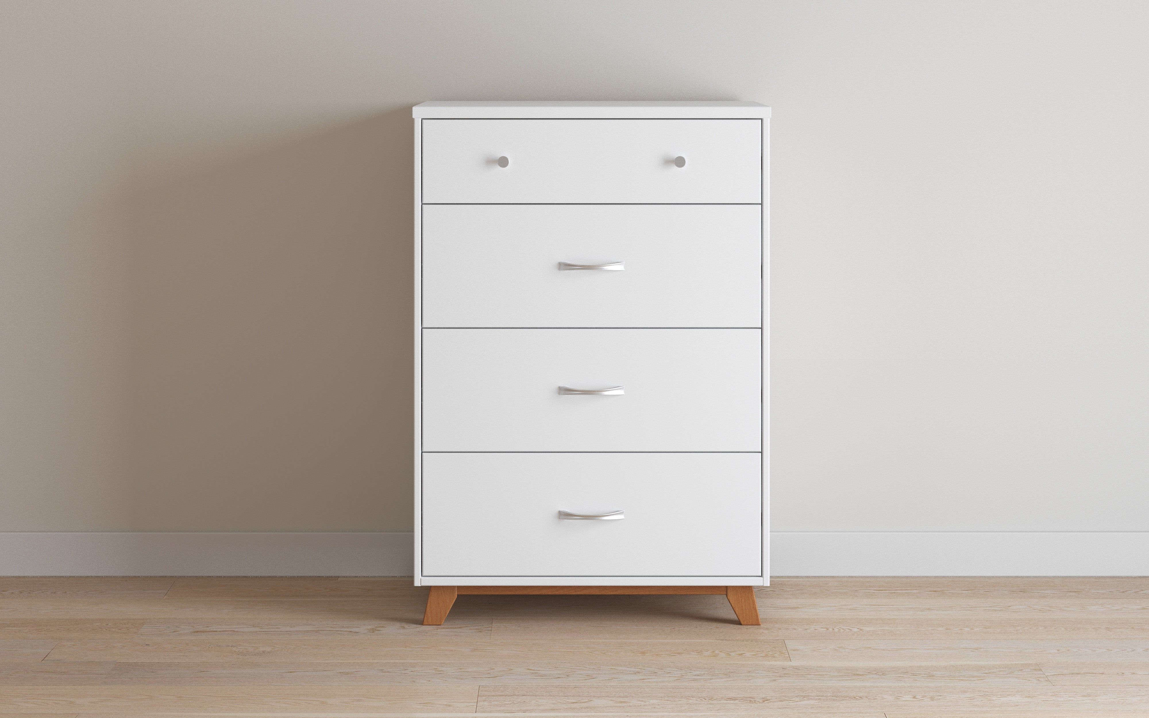 Soho 4 Drawer Chest, White/Natural
