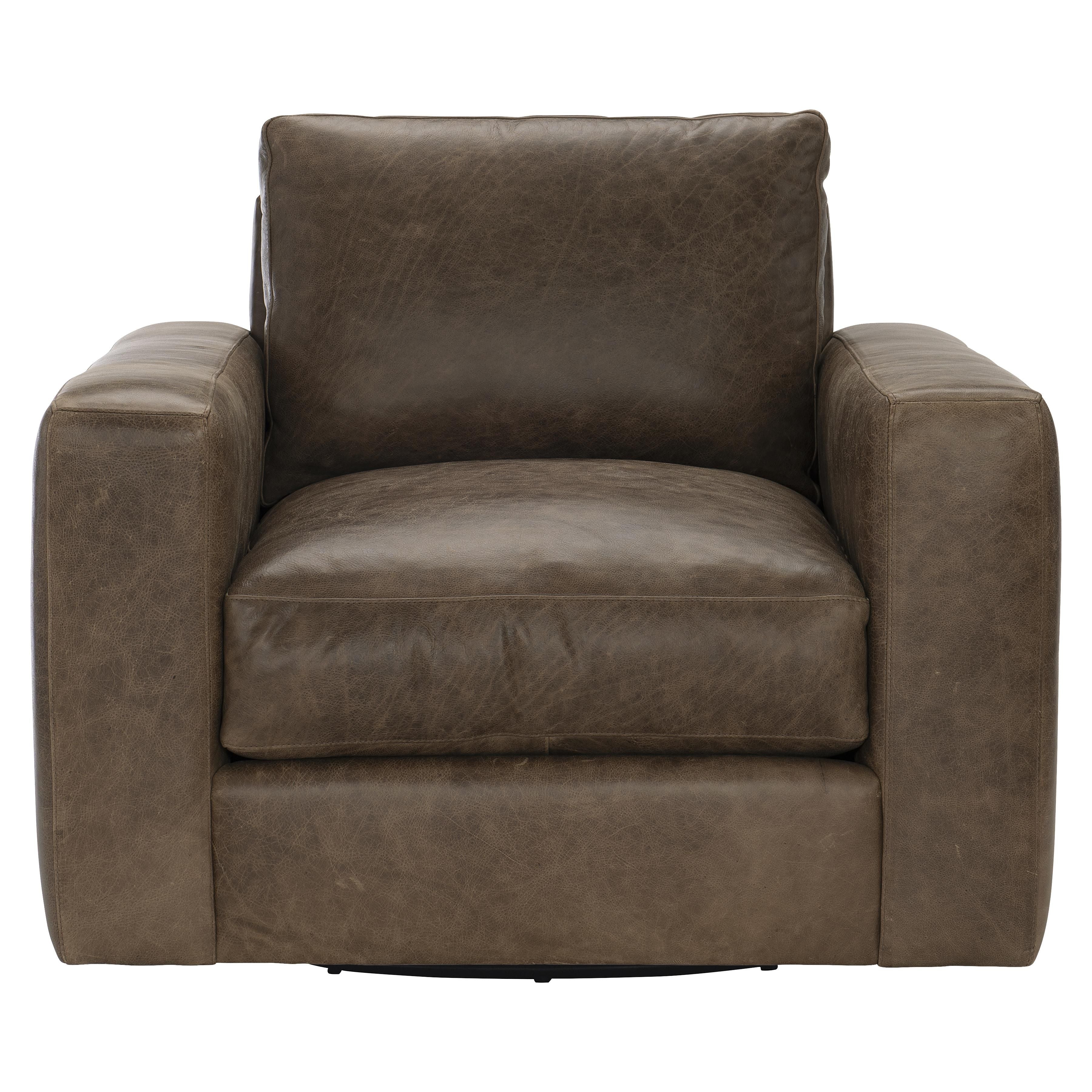 Bernhardt Furniture Dawkins Leather Swivel Chair