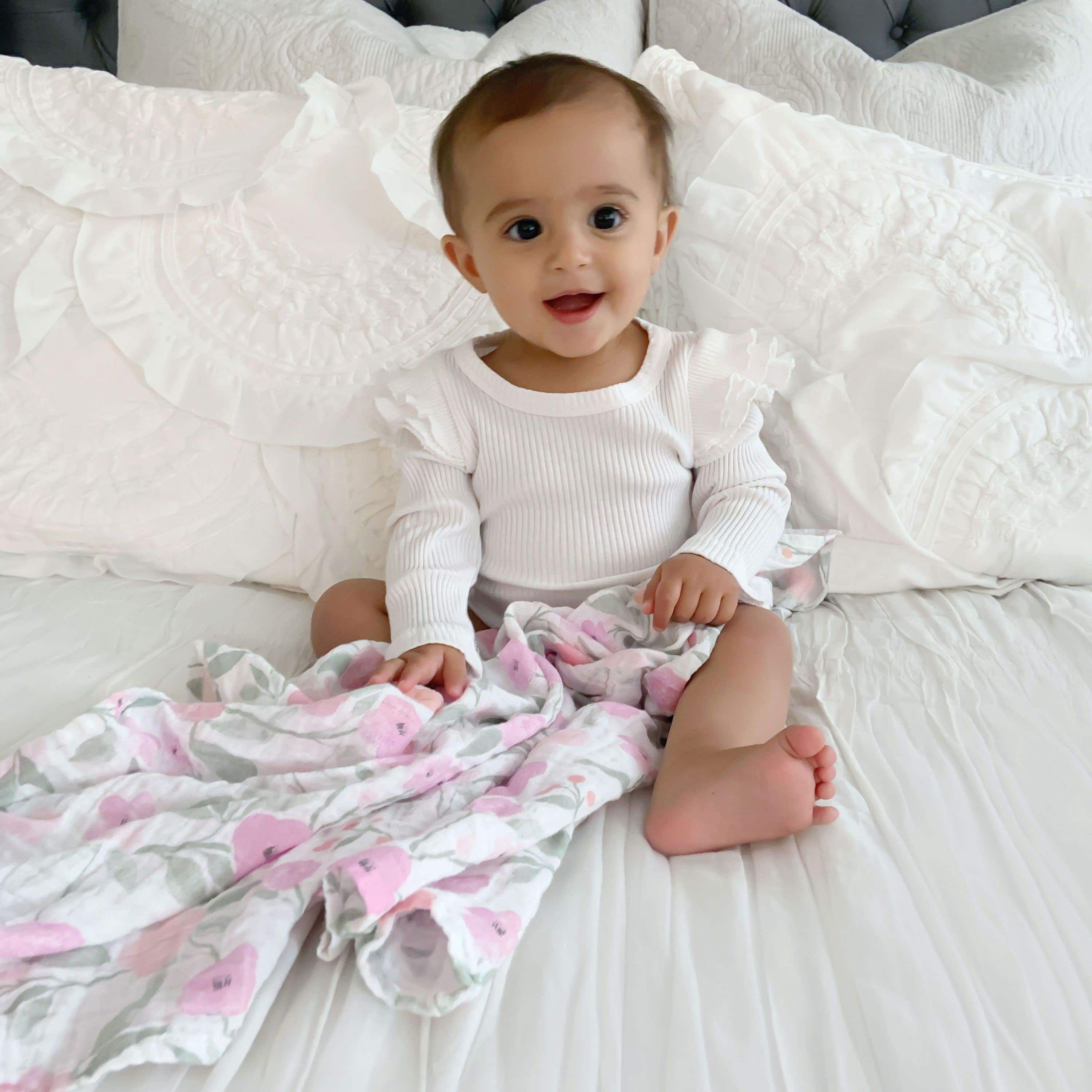Boutique 100% Cotton Muslin Swaddle Blanket 4 Pack