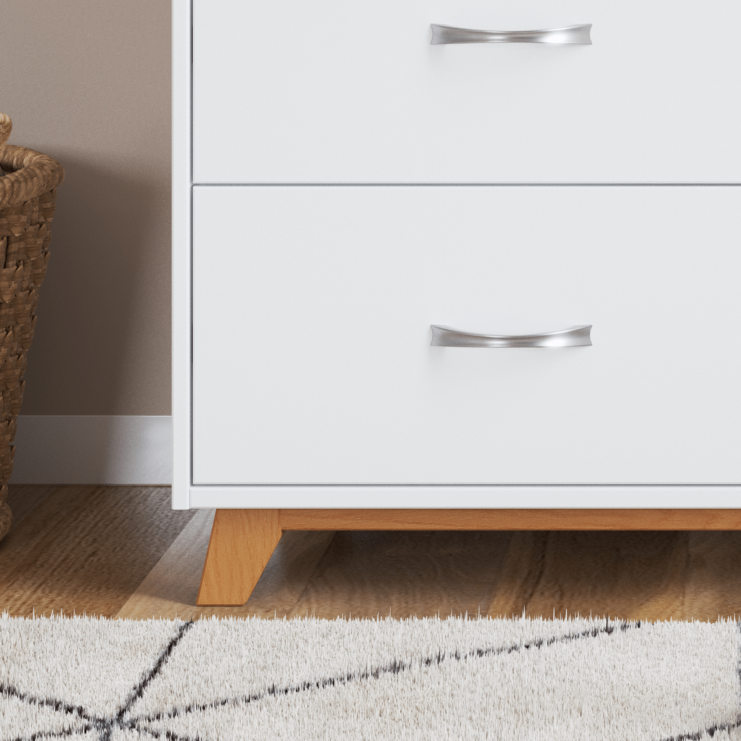 Soho 3-Drawer Dresser, White/Natural