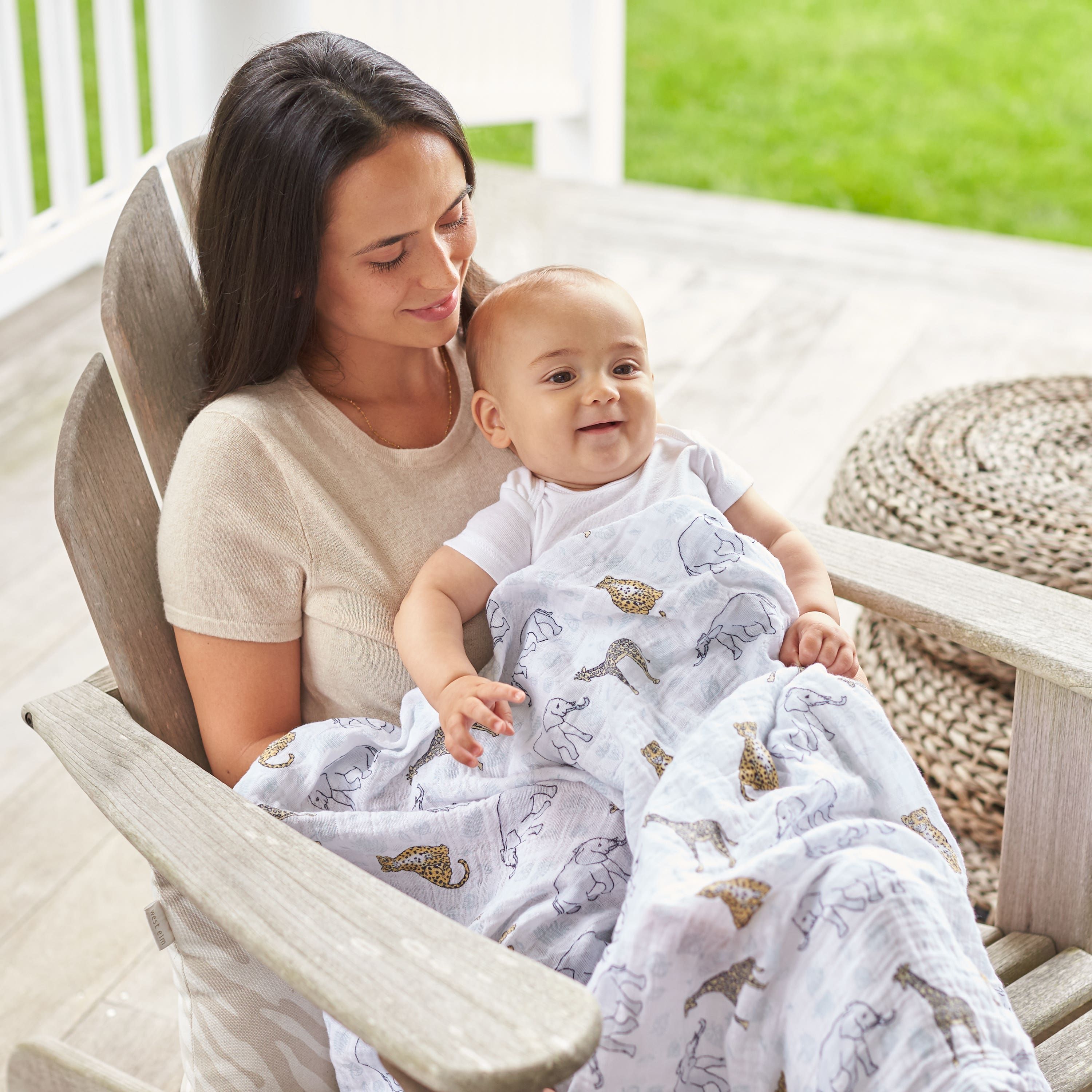 Boutique 100% Cotton Muslin Swaddle Blanket 4 Pack