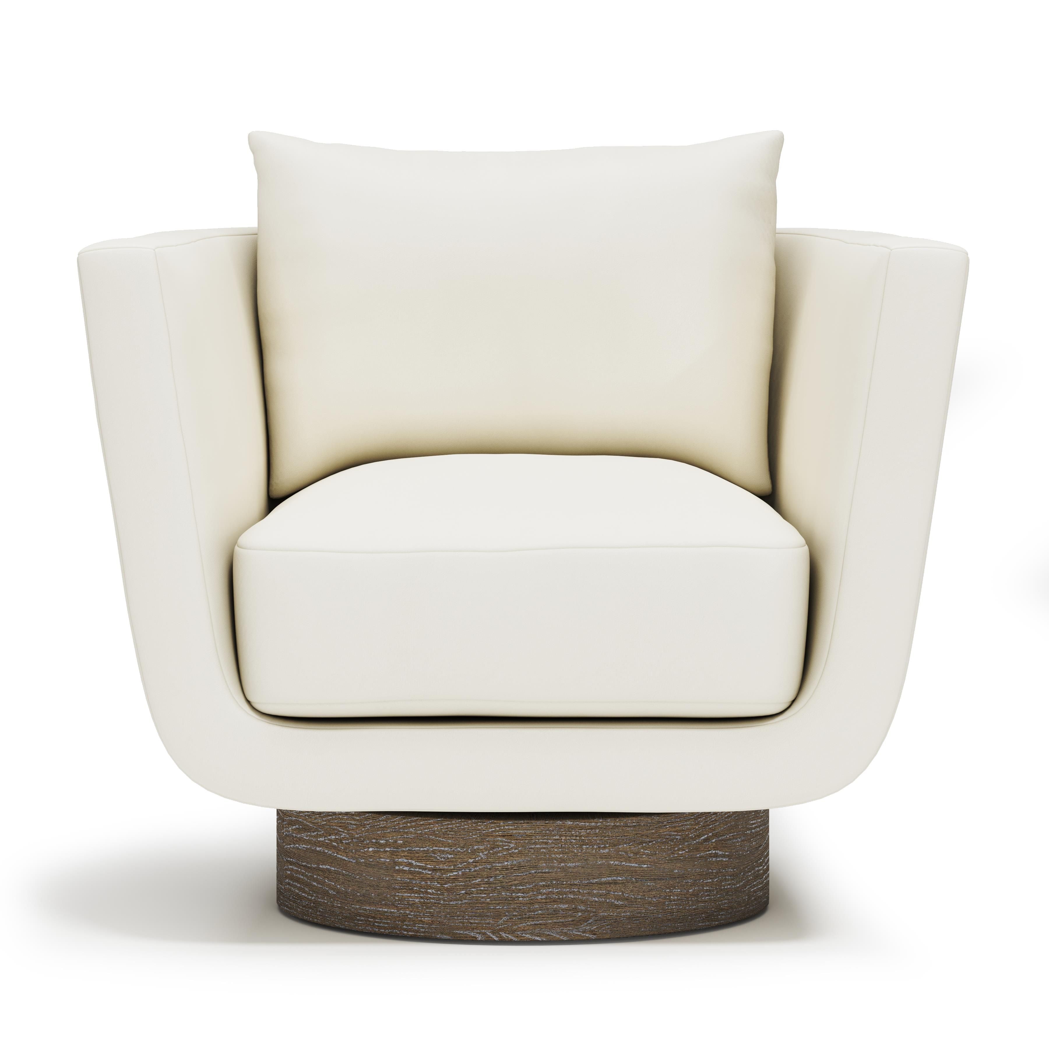 Bernhardt Furniture Gemma Leather Swivel Chair