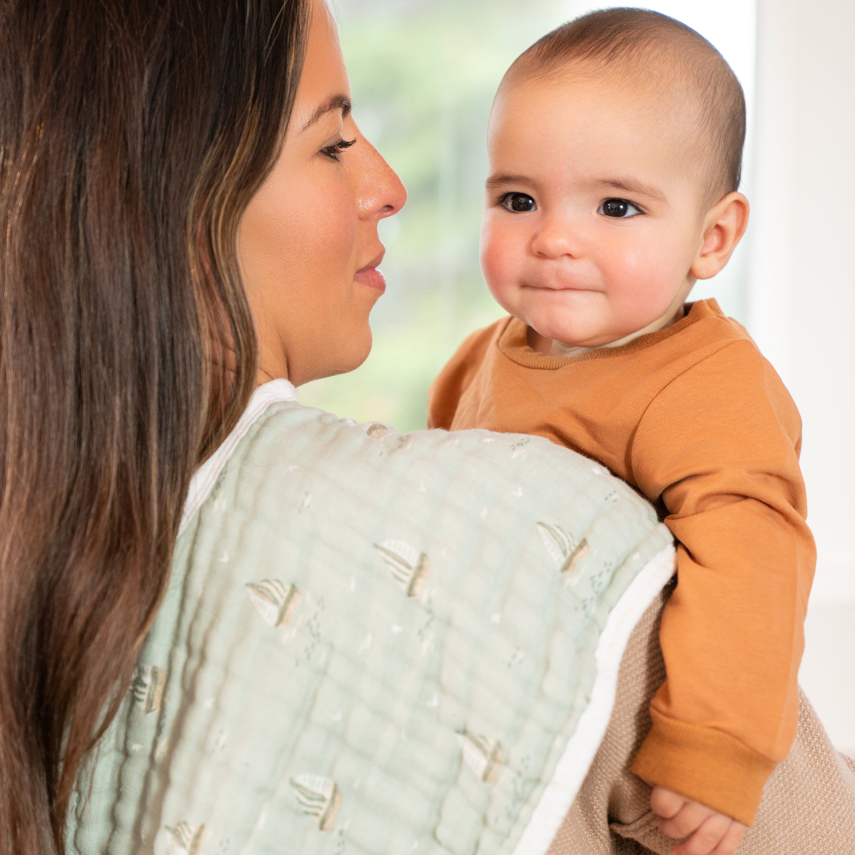 Organic Cotton Muslin Burpy Bibs 2 Pack