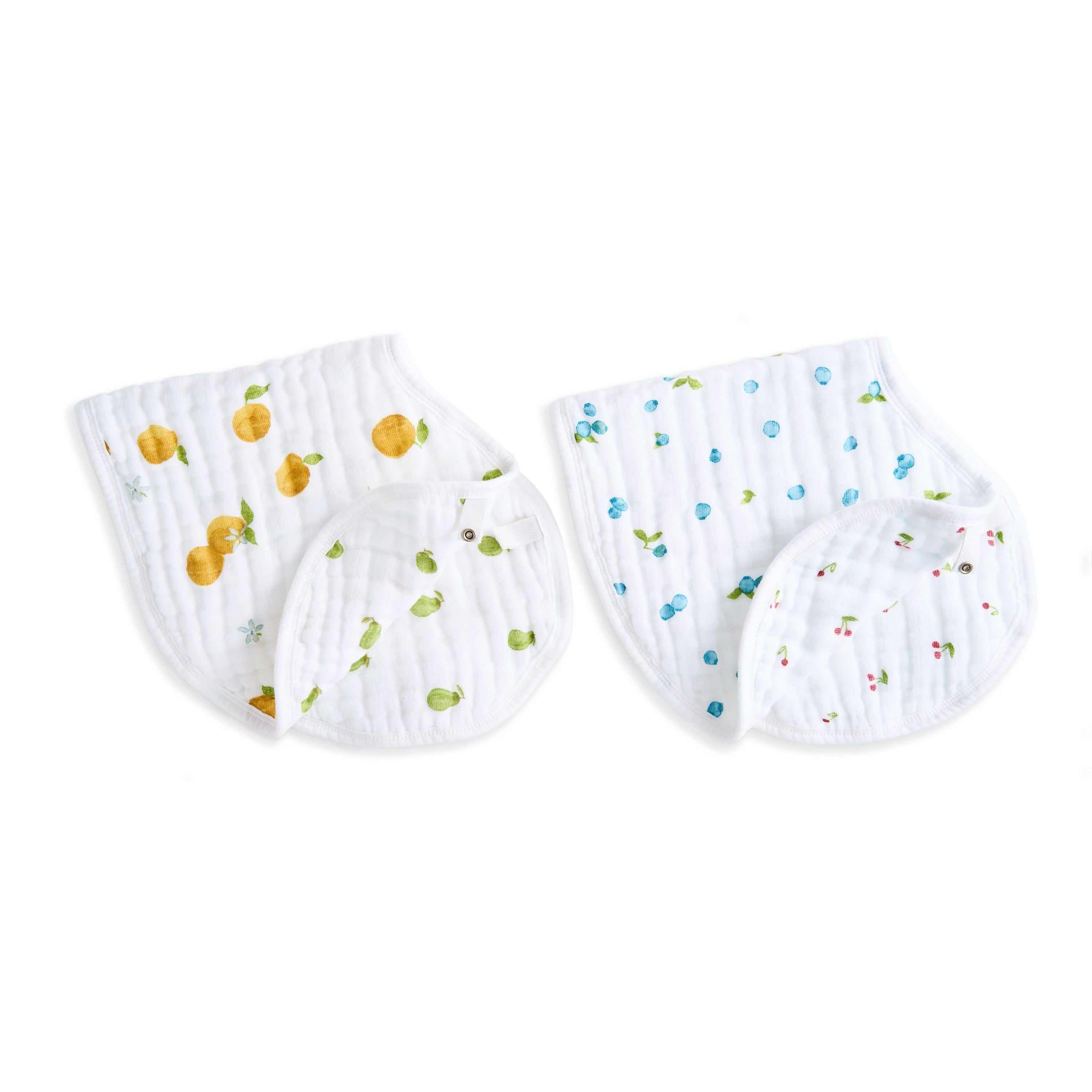 Organic Cotton Muslin Burpy Bibs 2 Pack