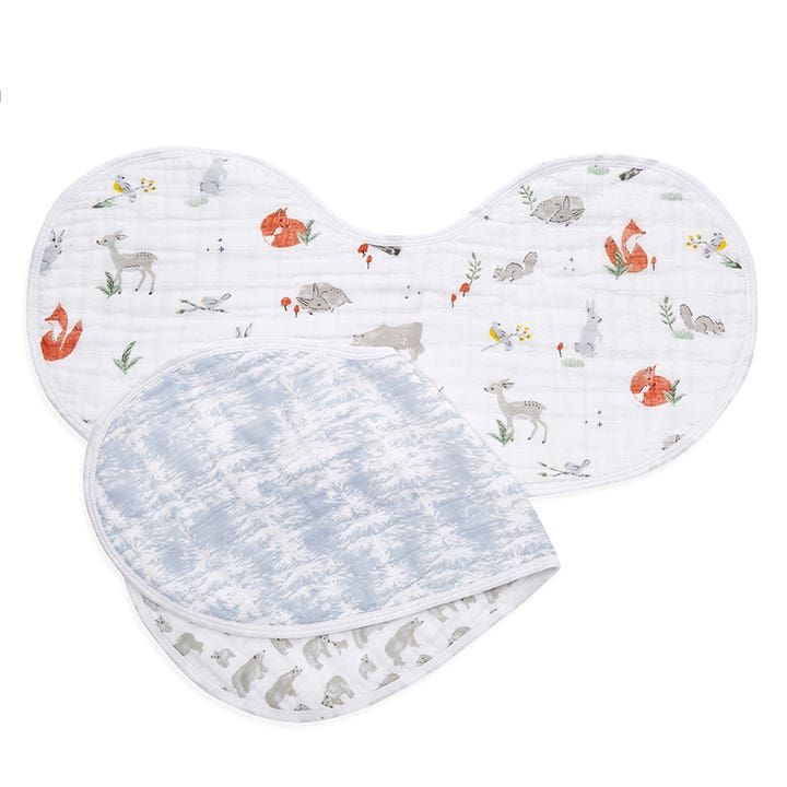 Boutique 100% Cotton Muslin Burpy Bibs 2 Pack
