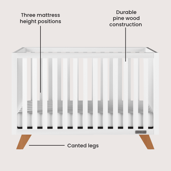 Soho 4-in-1 Convertible Crib, White/Natural