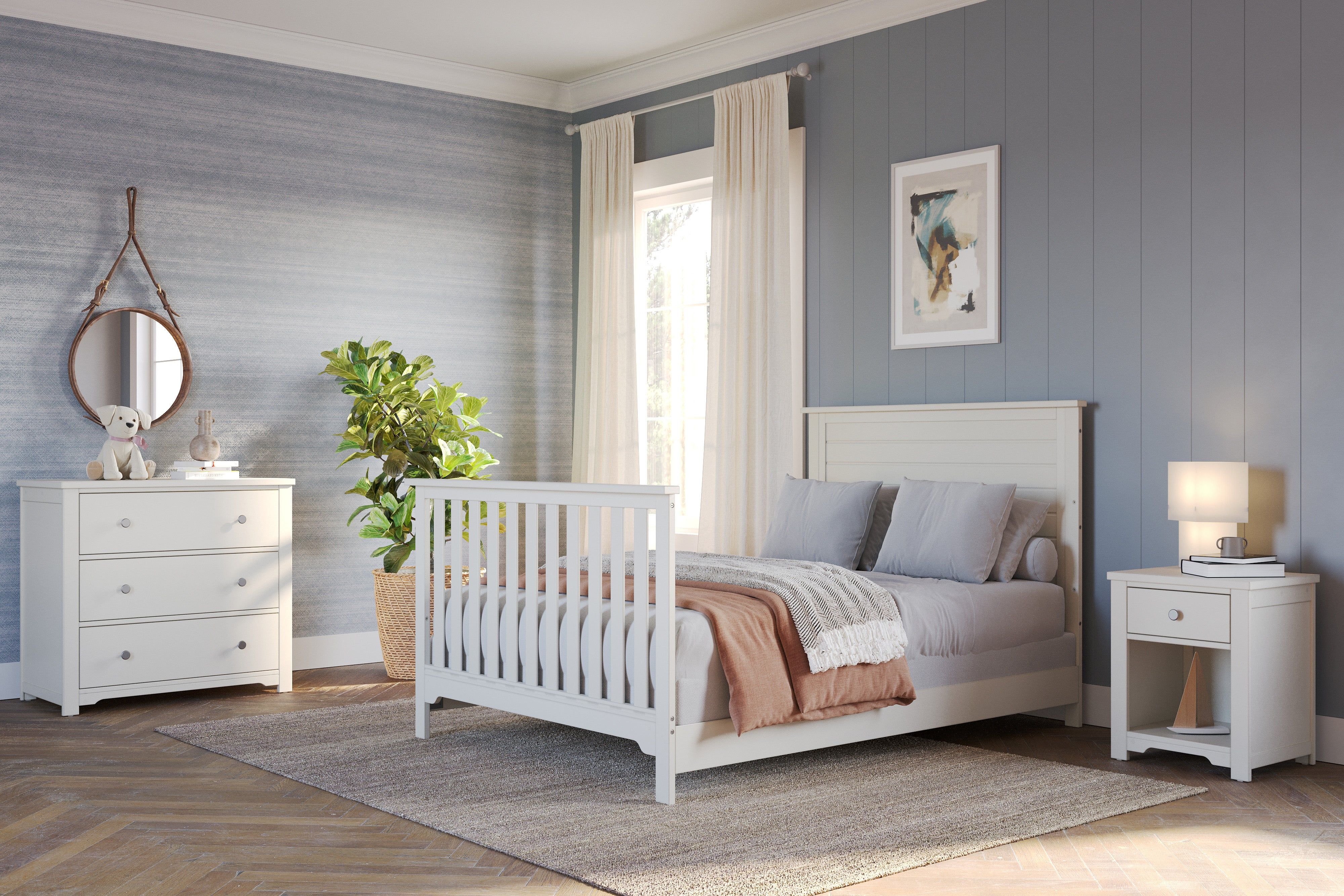 F06401 - Full-Size Bed Rails, Brushed Cotton