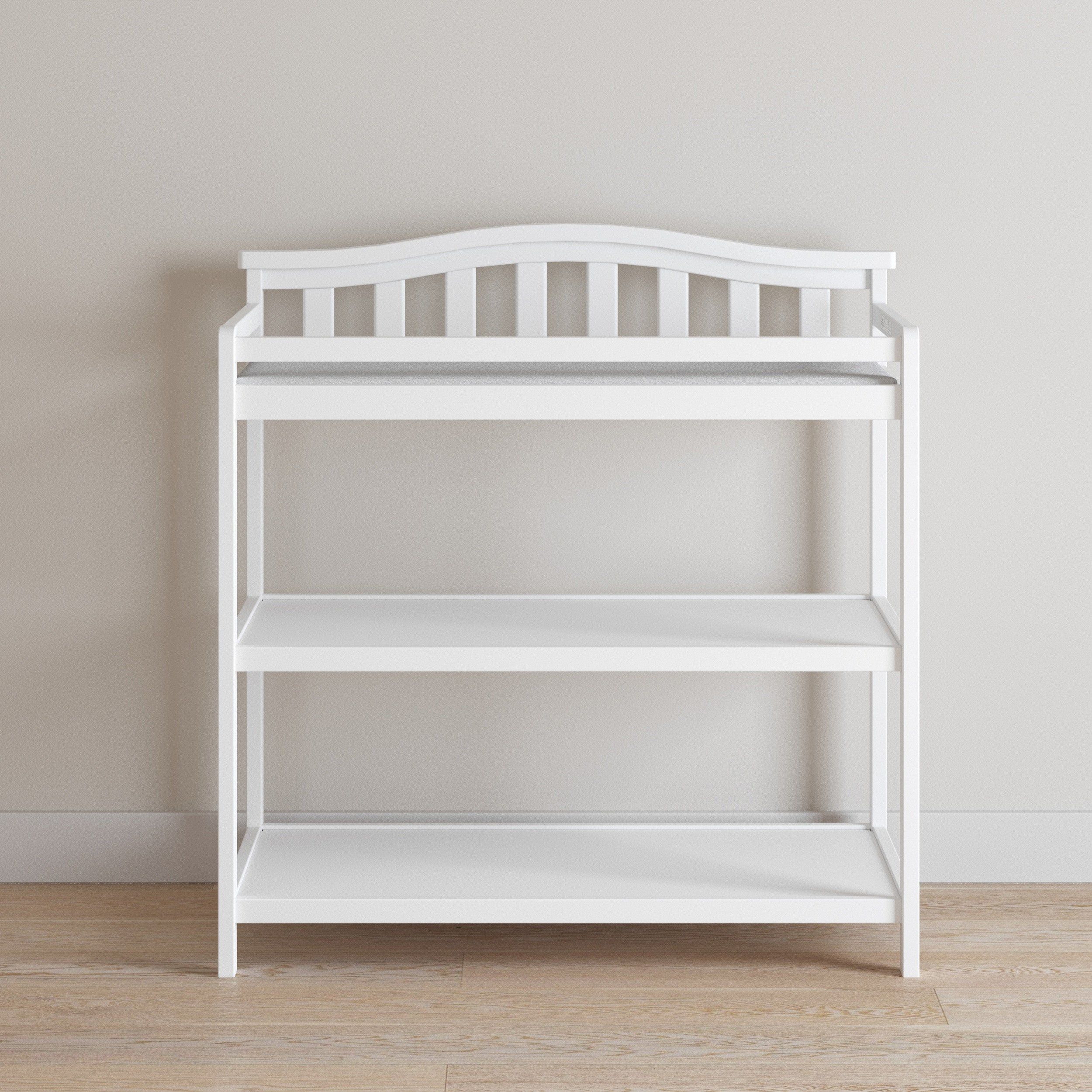 Arch Top Baby Changing Table, Matte White