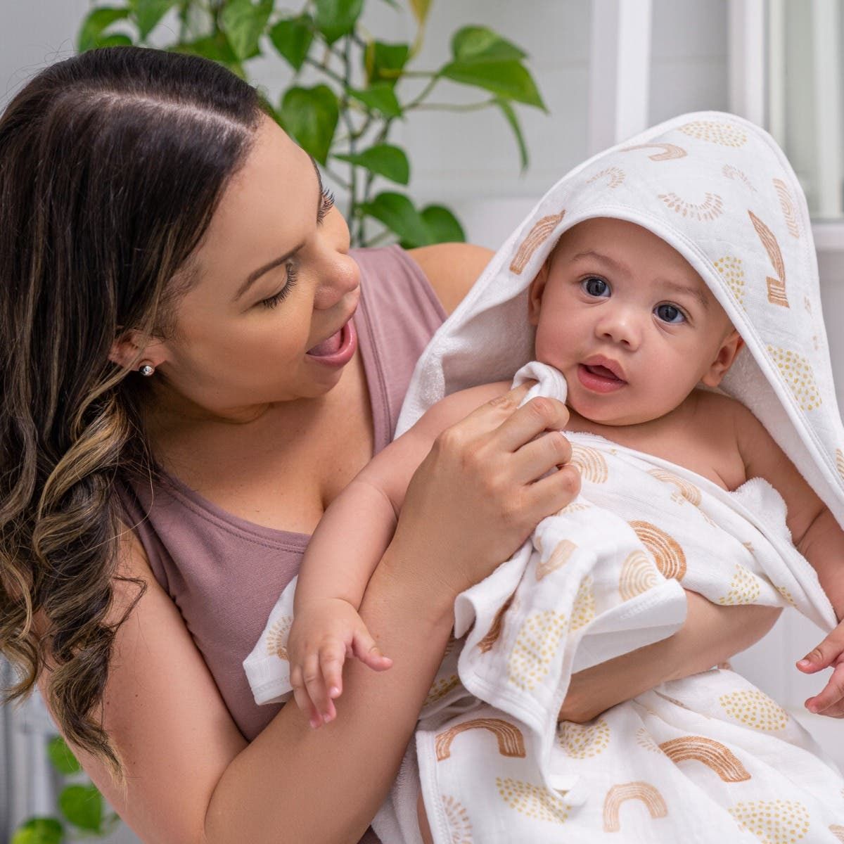 Boutique 100% Cotton Oversized Muslin Backed Towel + Washcloth Set