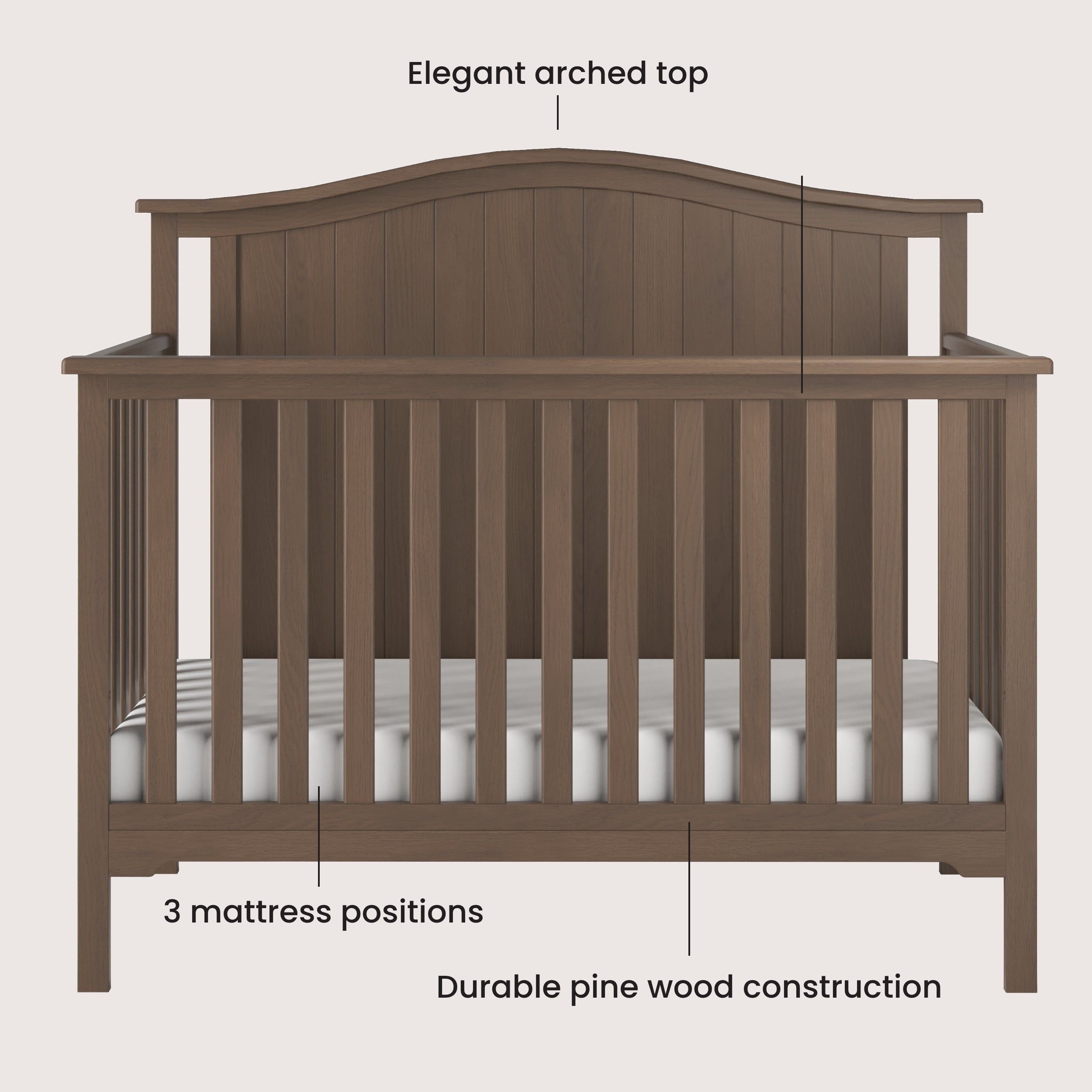 Hampton Arch Top 4-Piece Nursery Set