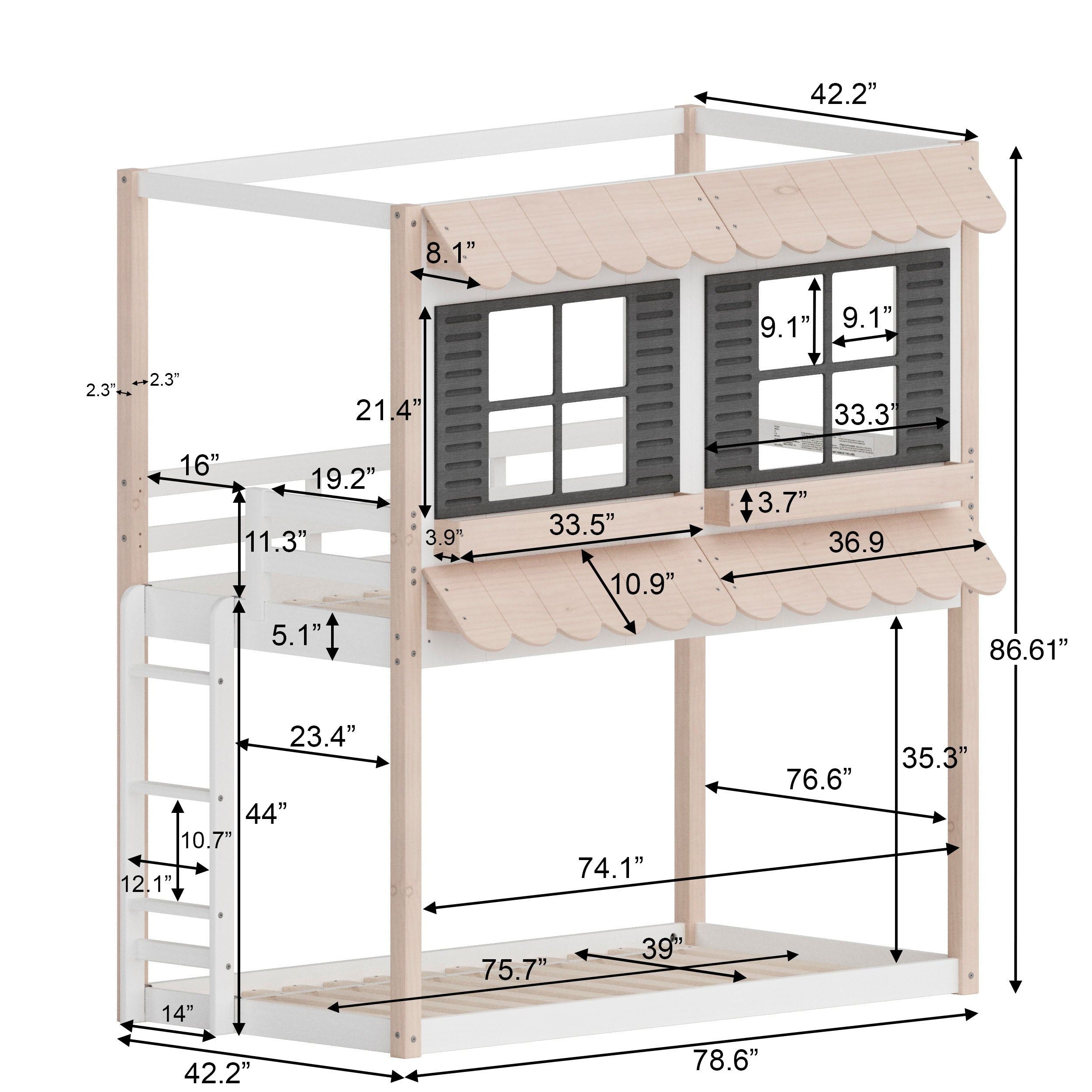 Garden Cottage Twin Over Twin Bunk Bed