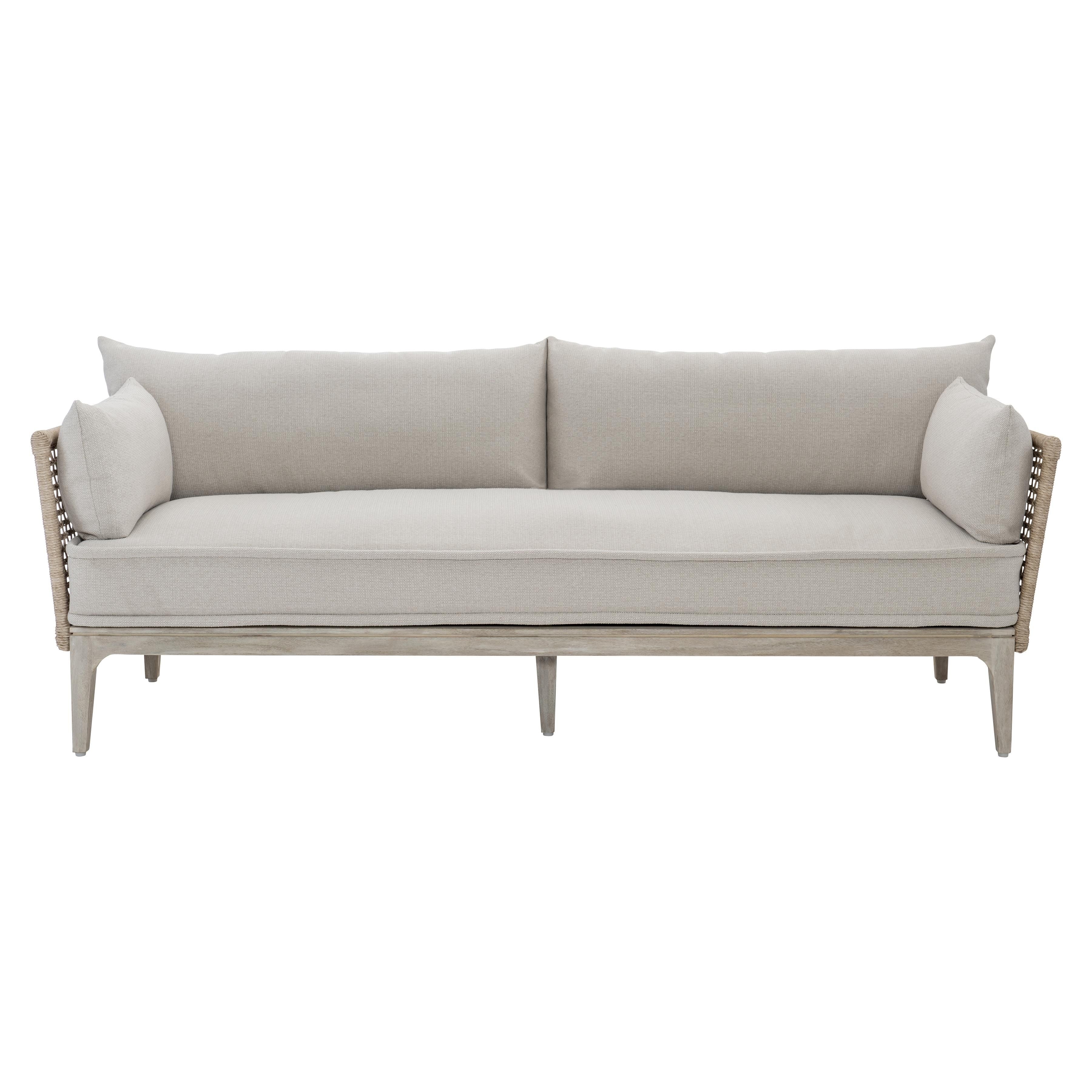 Bernhardt Catalonia Outdoor Sofa with Teak Frame and Wicker