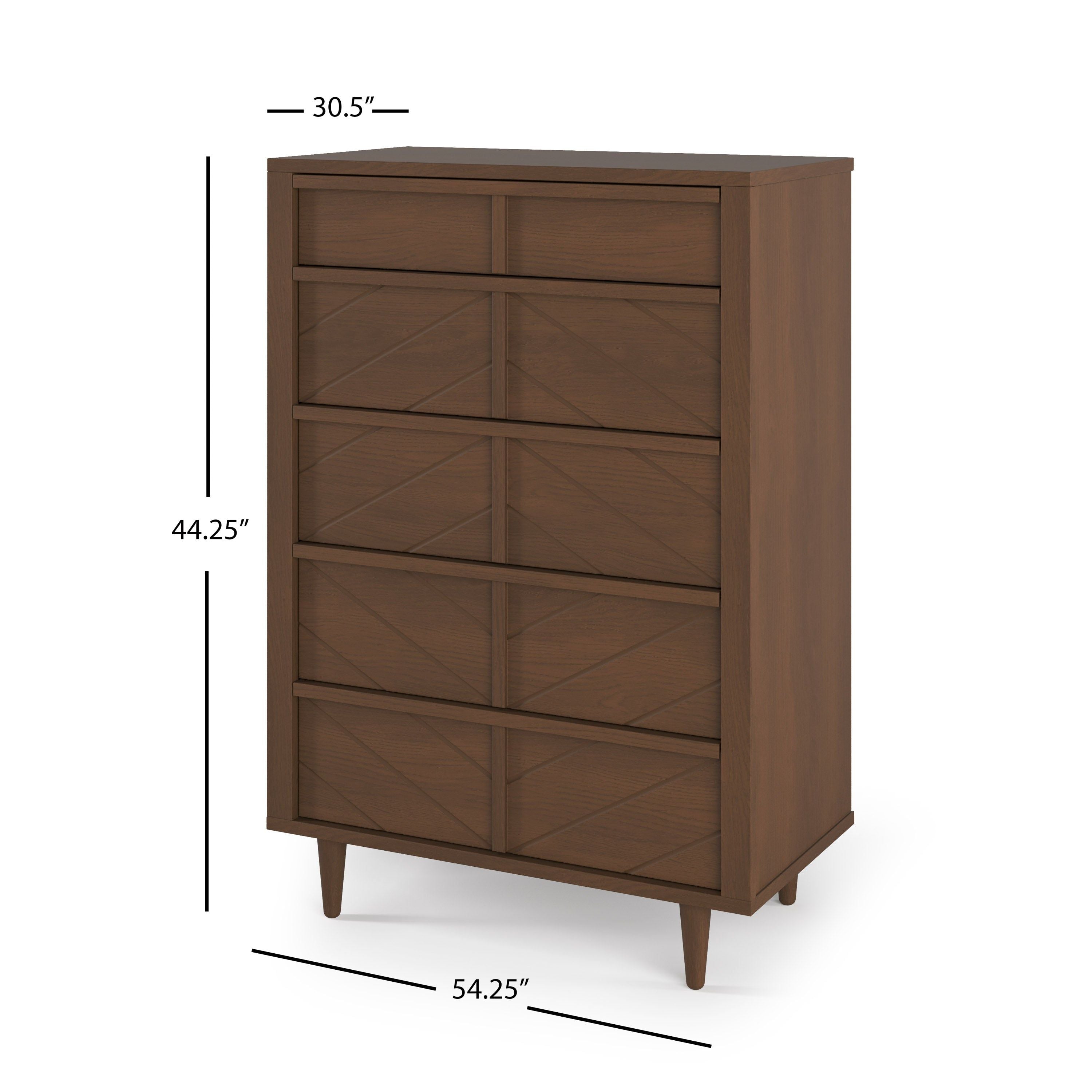 Surrey Hill 5 Drawer Chest, Toasted Chestnut