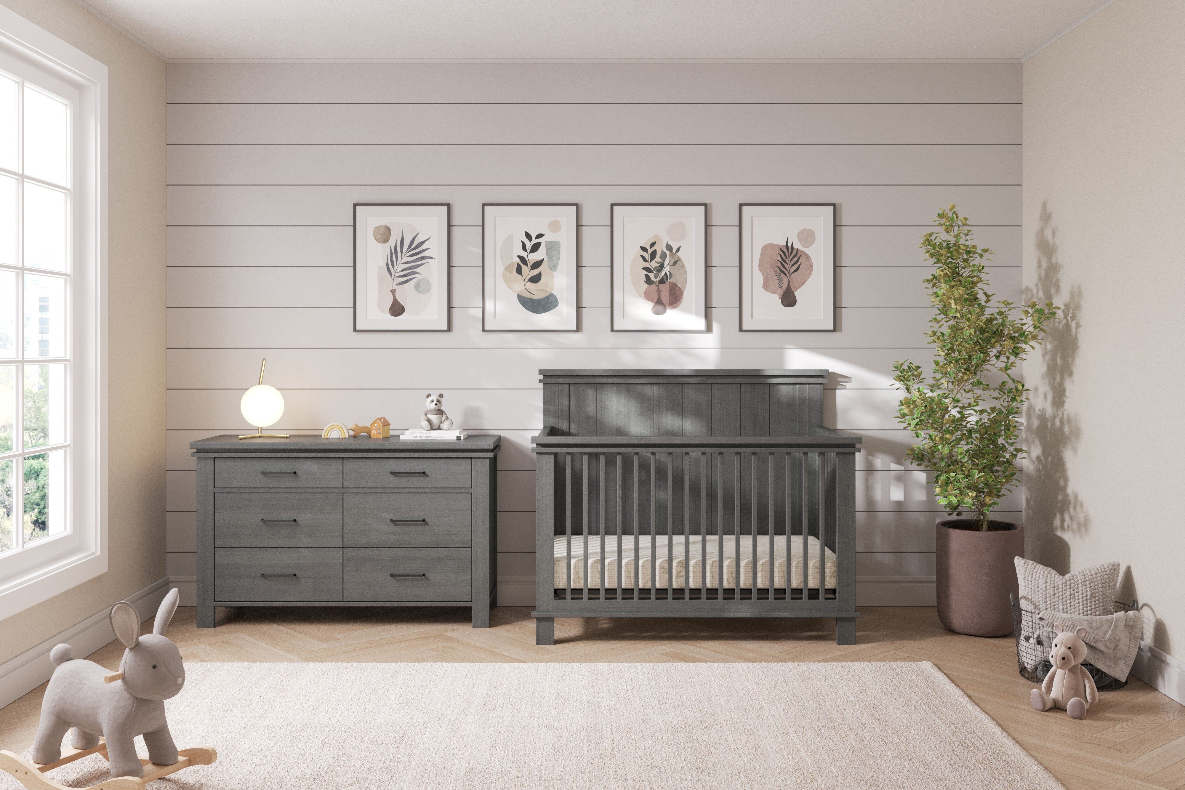Denman Double Dresser, Midnight Gray
