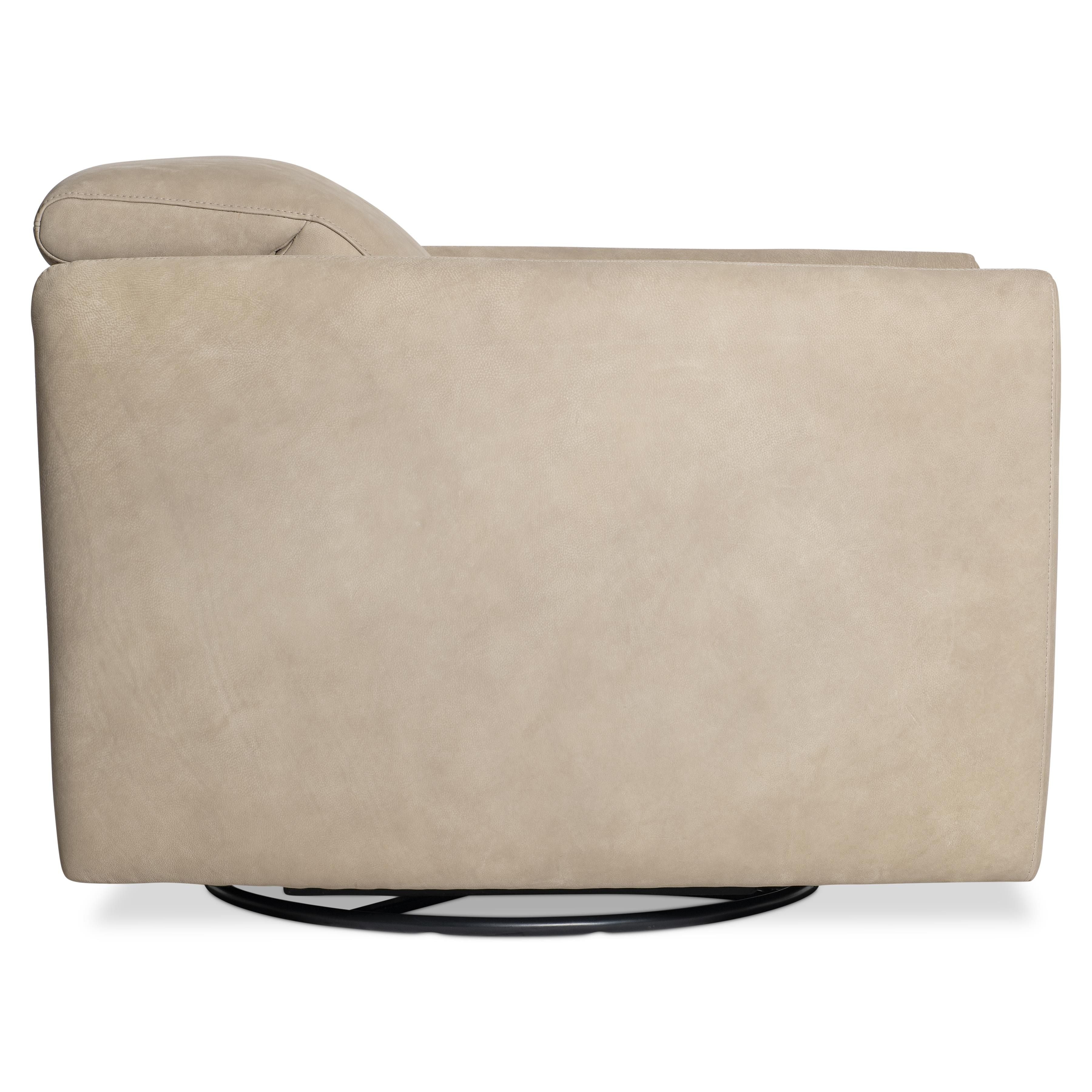 Bernhardt Furniture – Livvy Leather Power Motion Swivel Chair