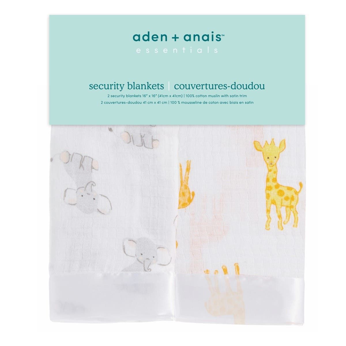 Essentials Cotton Muslin Security Blankets 2 Pack