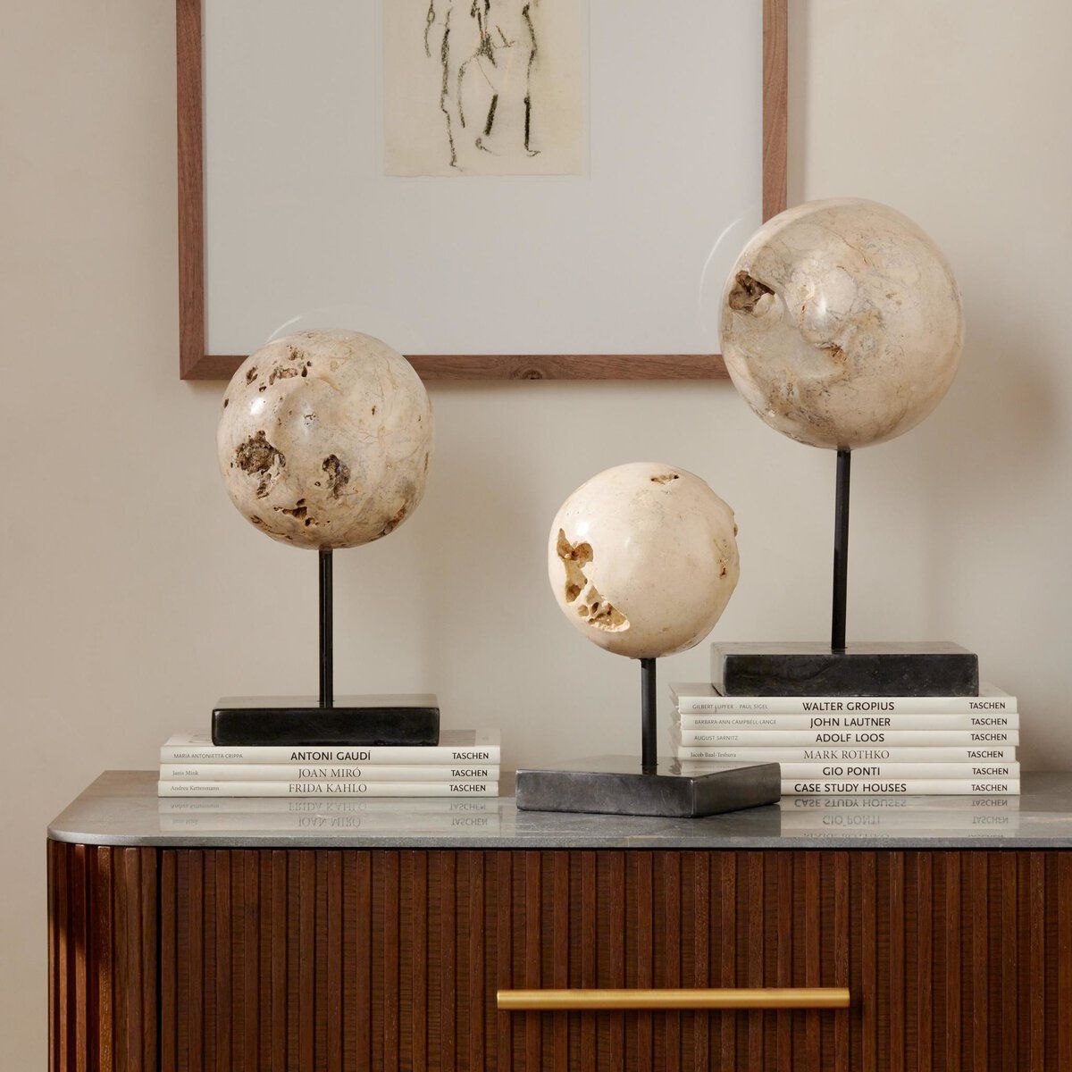 Organic Stone Sculptures, Set Of 3