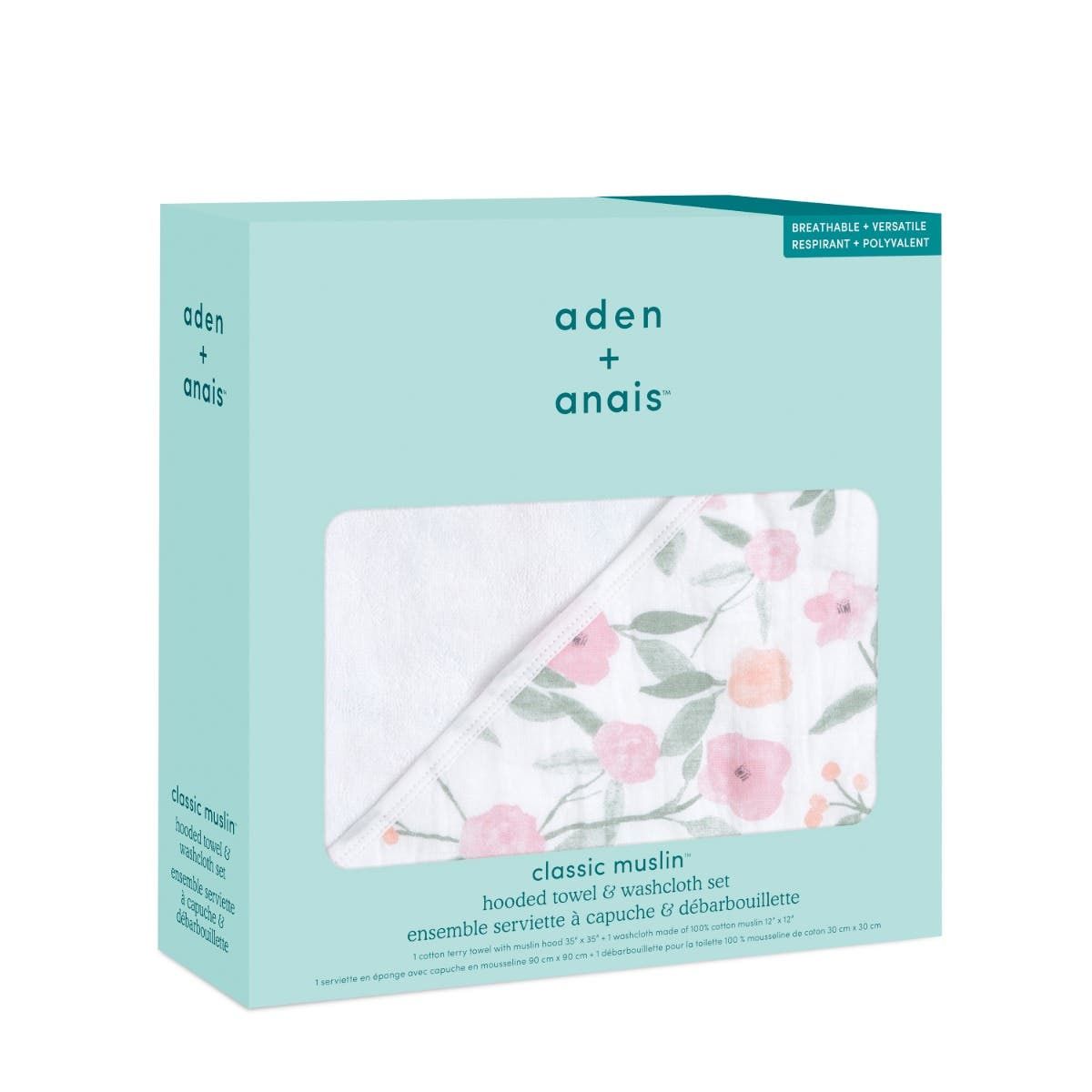 Boutique 100% Cotton Oversized Muslin Backed Towel + Washcloth Set
