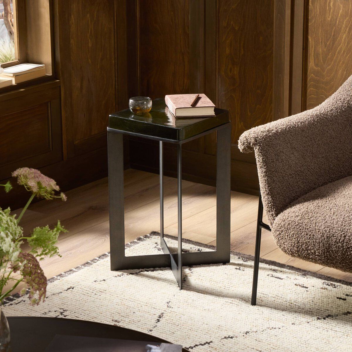Lennie Cast Glass End Table
