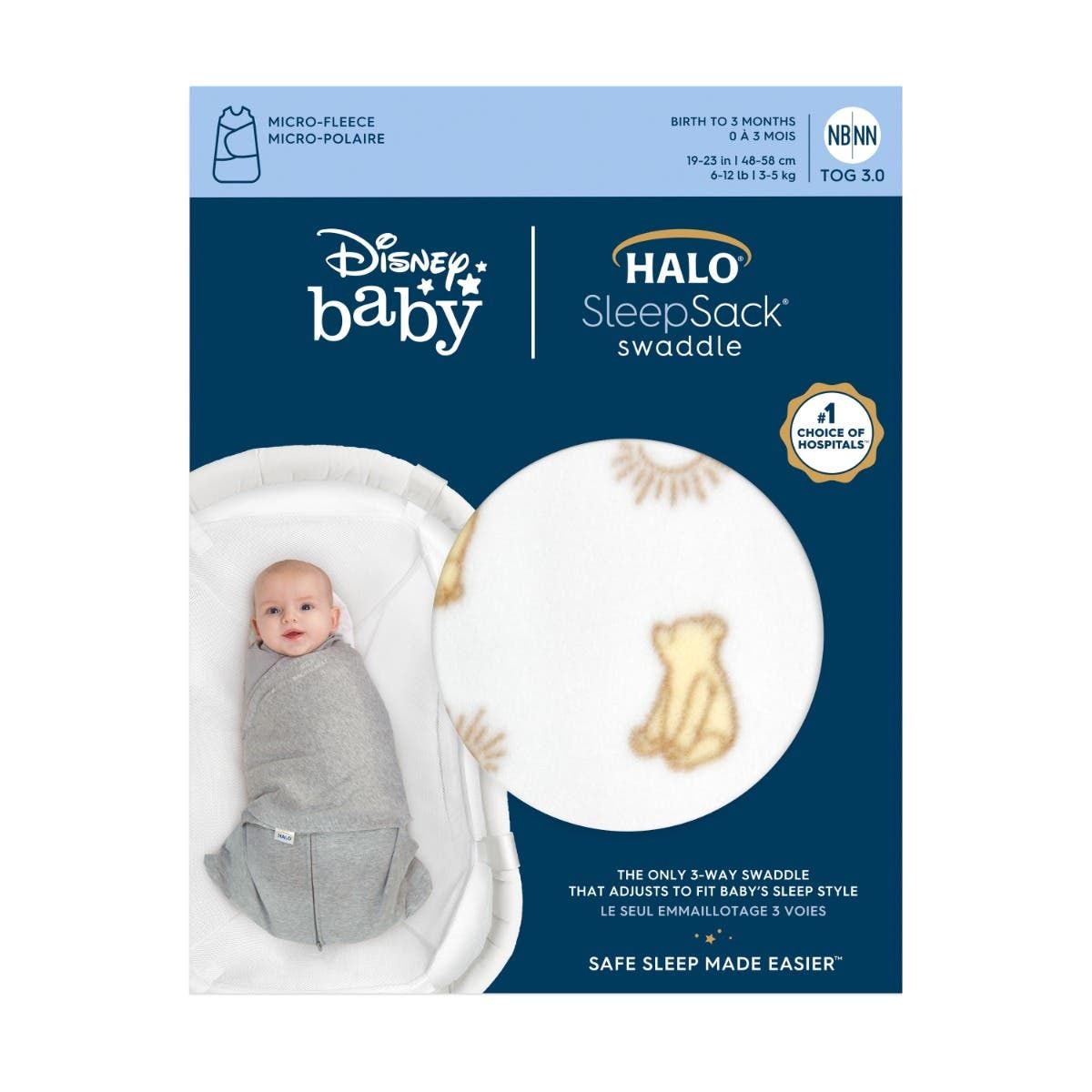 Disney Winnie The Pooh Swaddle Micro-fleece Tog 3.0