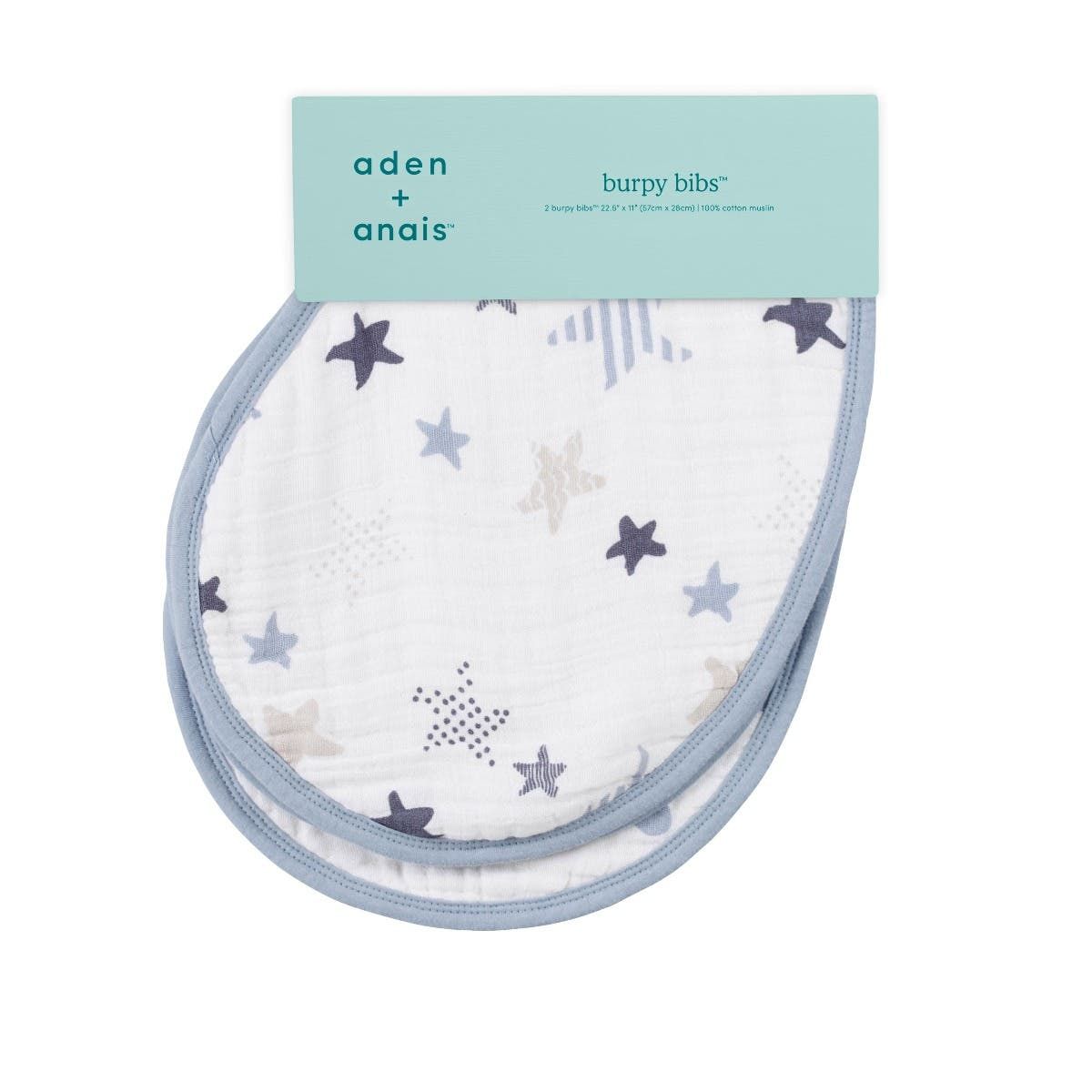 Boutique 100% Cotton Muslin Burpy Bibs 2 Pack