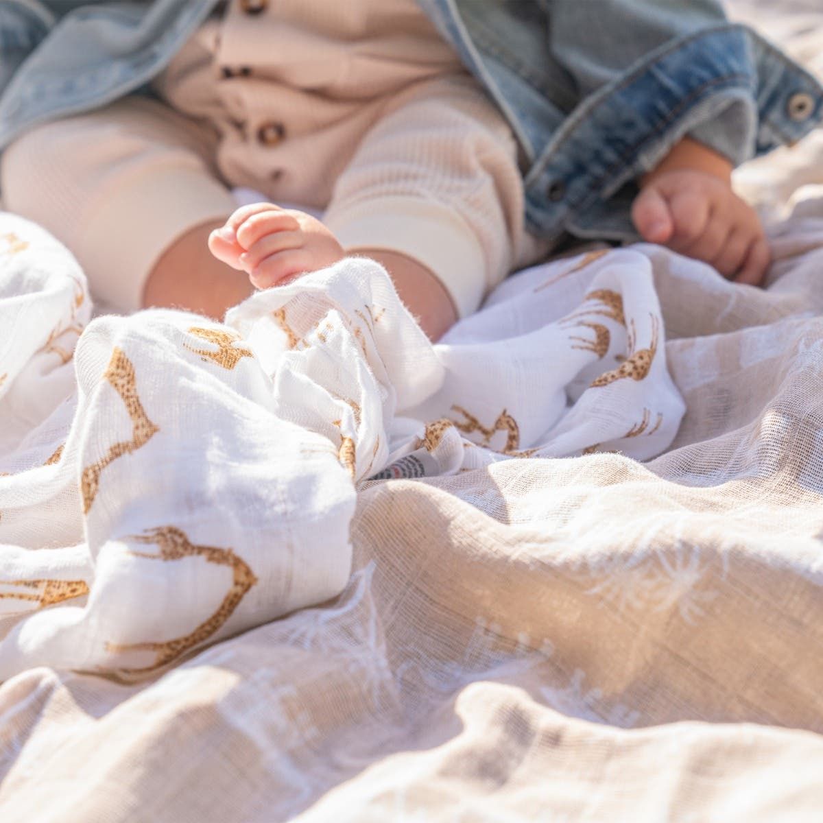 Organic Cotton Muslin Swaddle Blanket 4 Pack