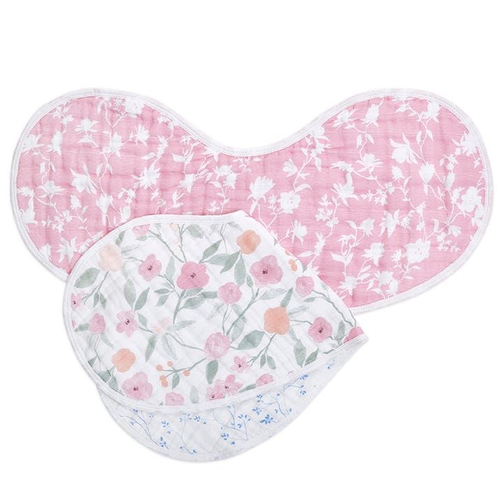 Boutique 100% Cotton Muslin Burpy Bibs 2 Pack