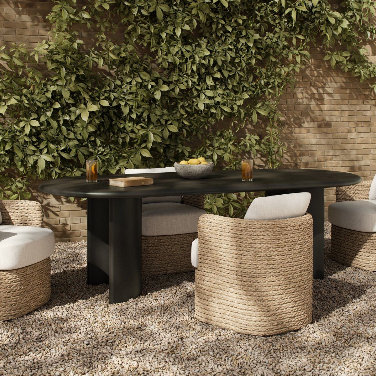 Paden Outdoor Metal Dining Table-94"