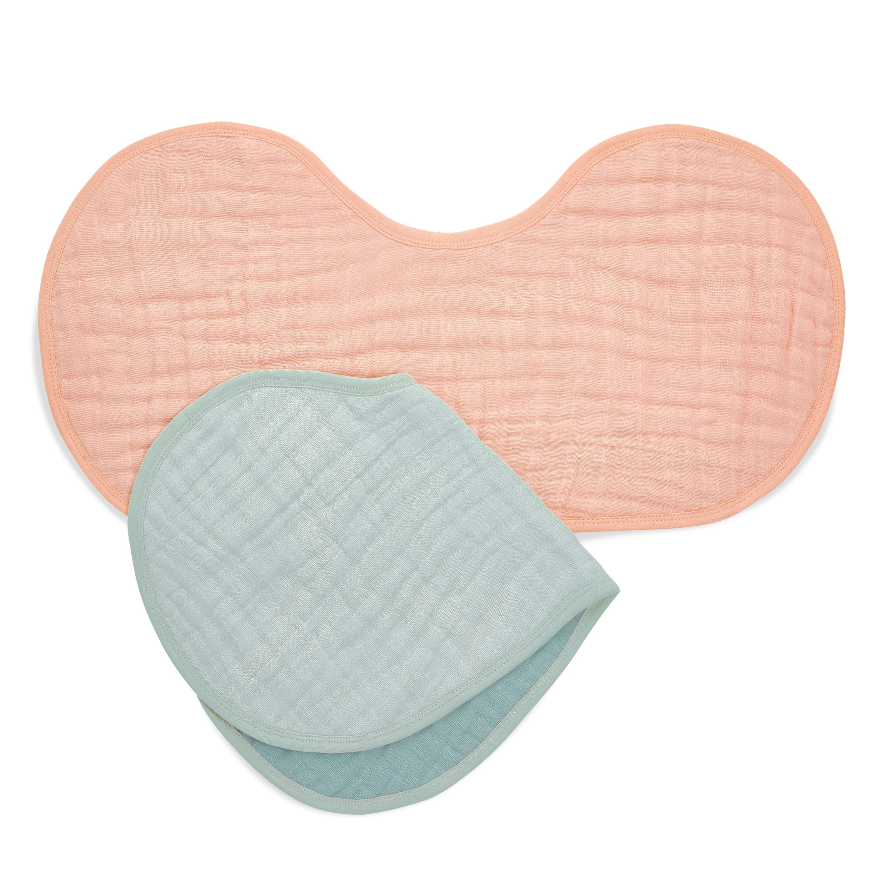 Organic Cotton Muslin Burpy Bibs 2 Pack