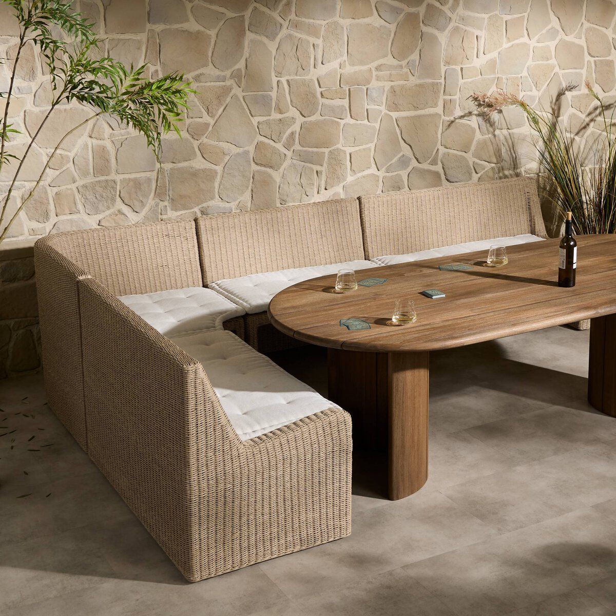 Senna Outdoor Dining Banquette L-shape
