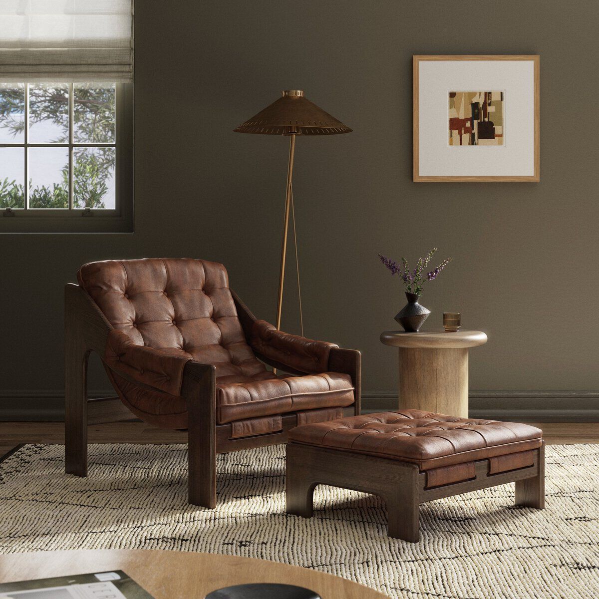 Halston Chair With Ottoman