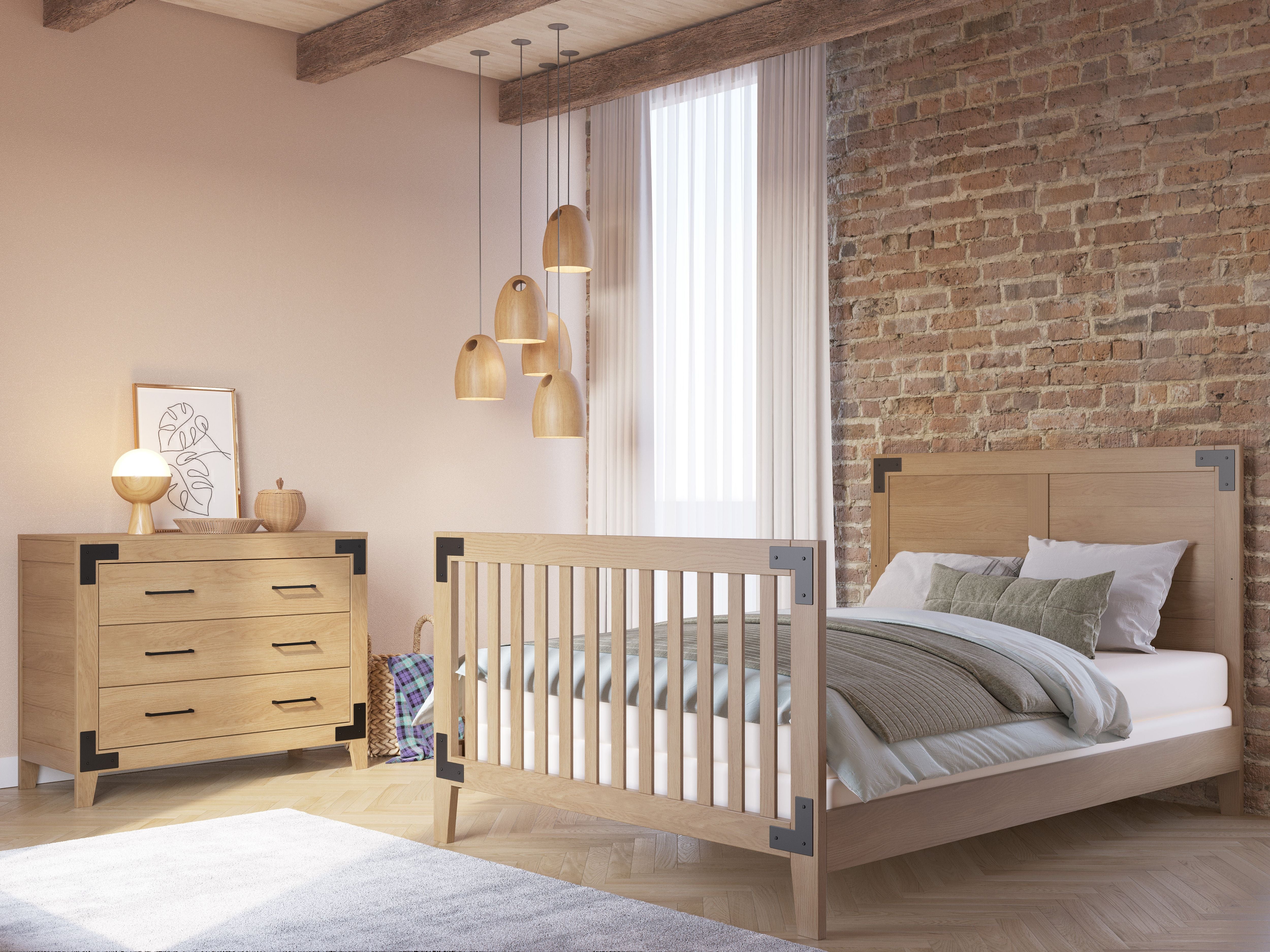 F06464 - Full-size Bed Rail - Nutmeg