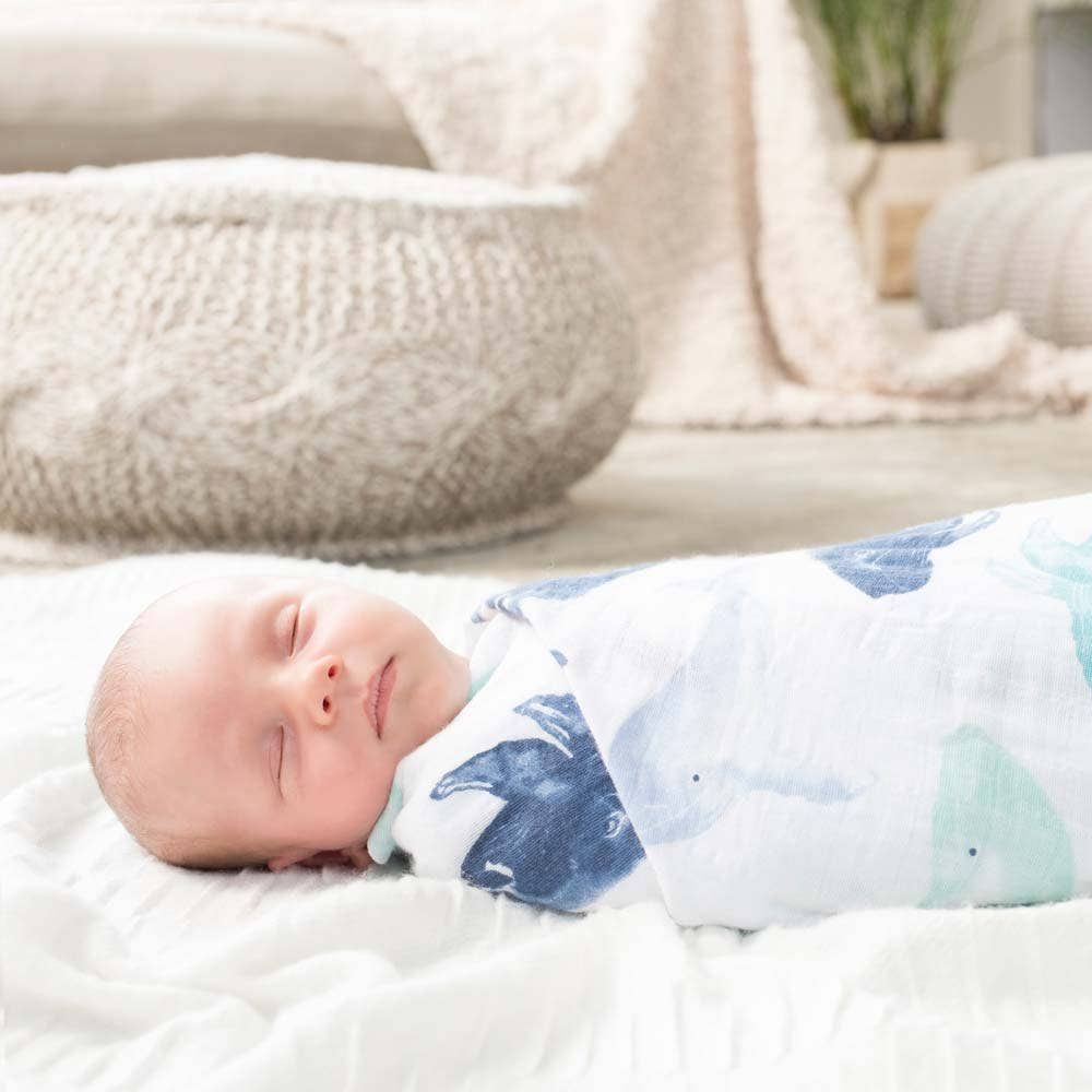 Boutique 100% Cotton Muslin Swaddle Blanket 4 Pack