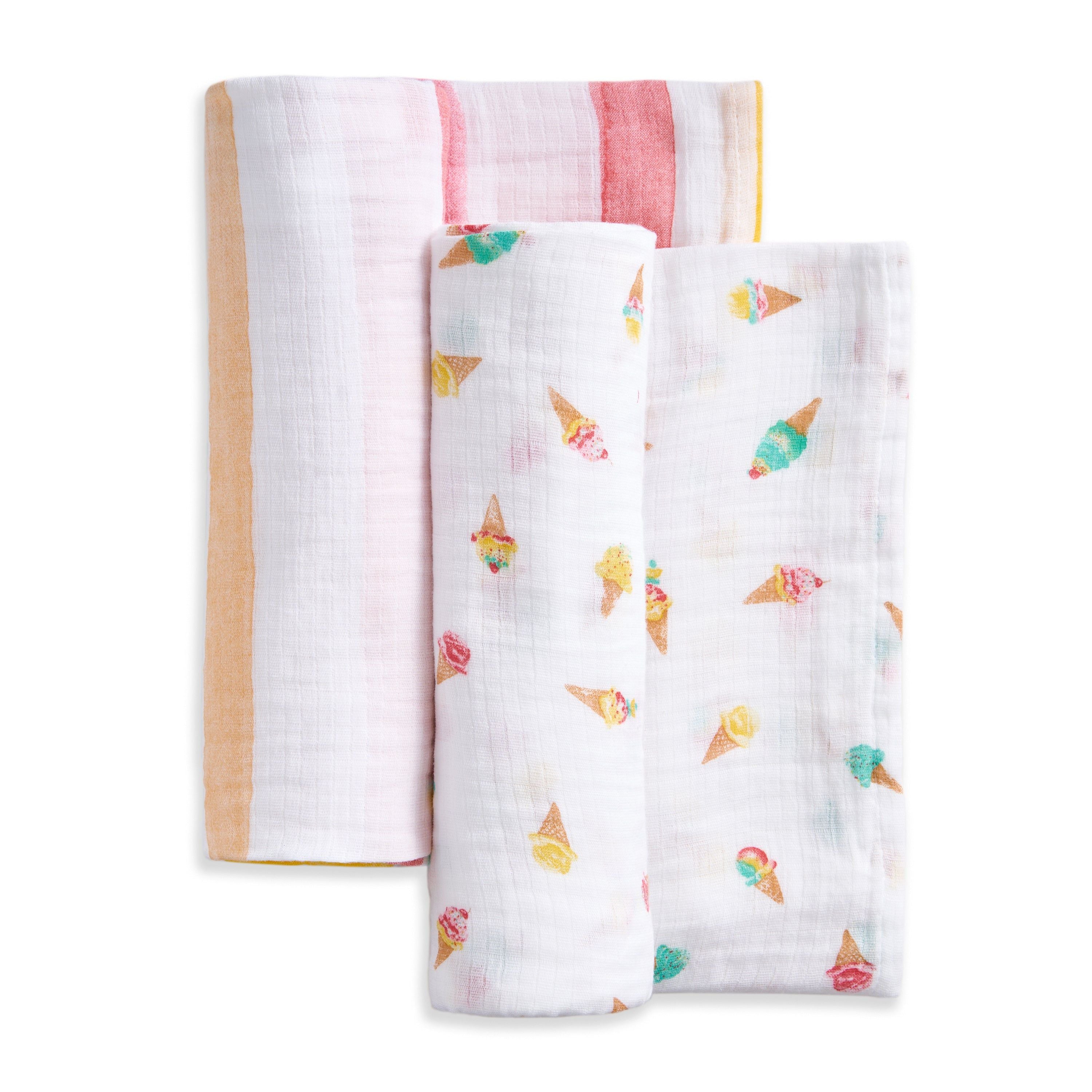 Essentials Cotton Muslin Swaddle Blanket 2 Pack
