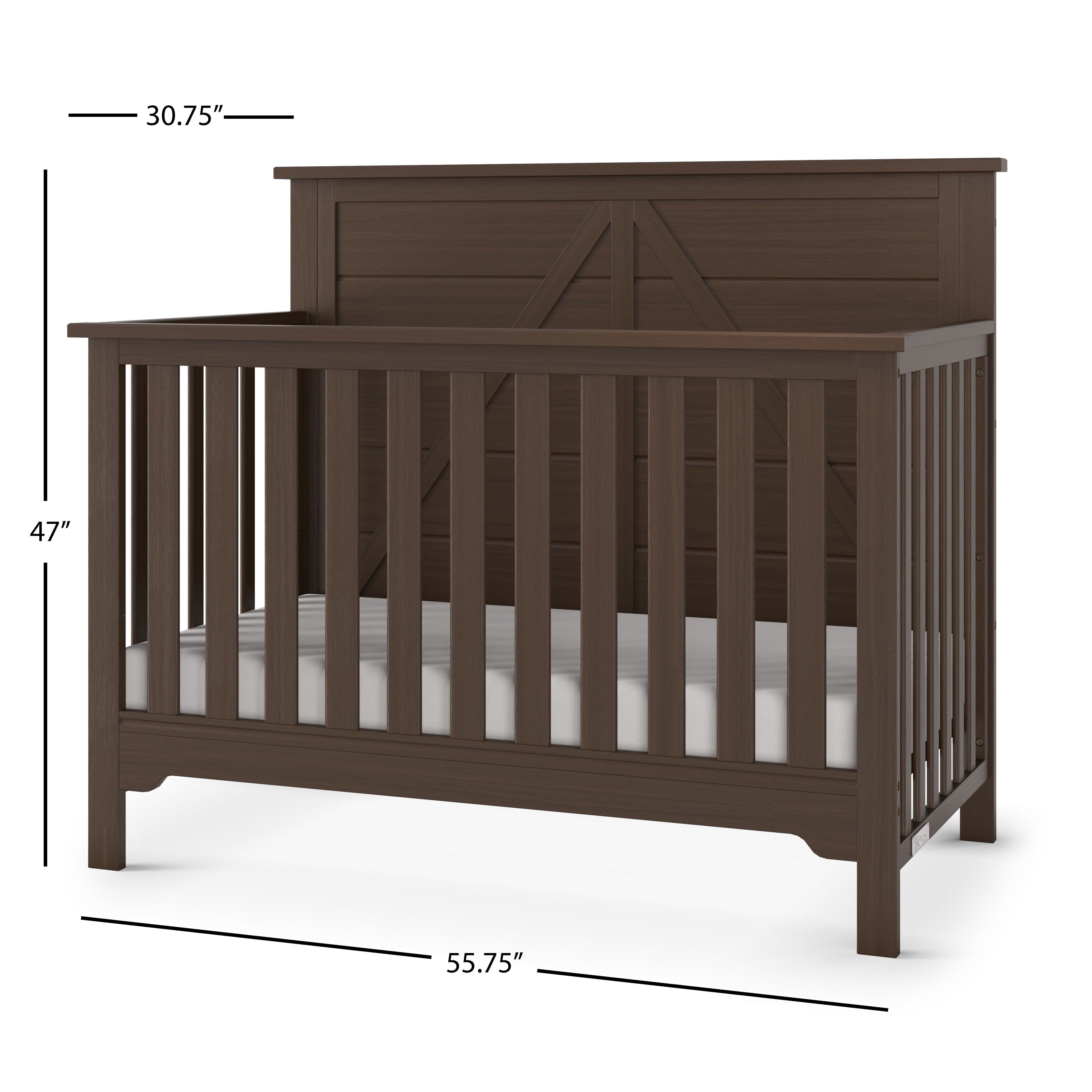 Woodland 4-in-1 Convertible Crib, Brushed Truffle