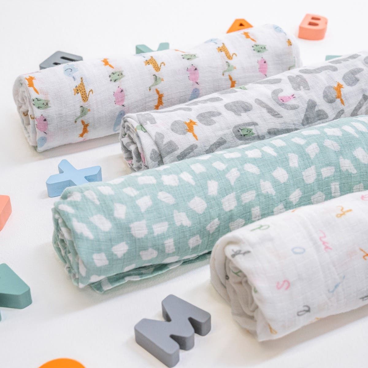 Essentials Cotton Muslin Swaddle Blanket 4 Pack