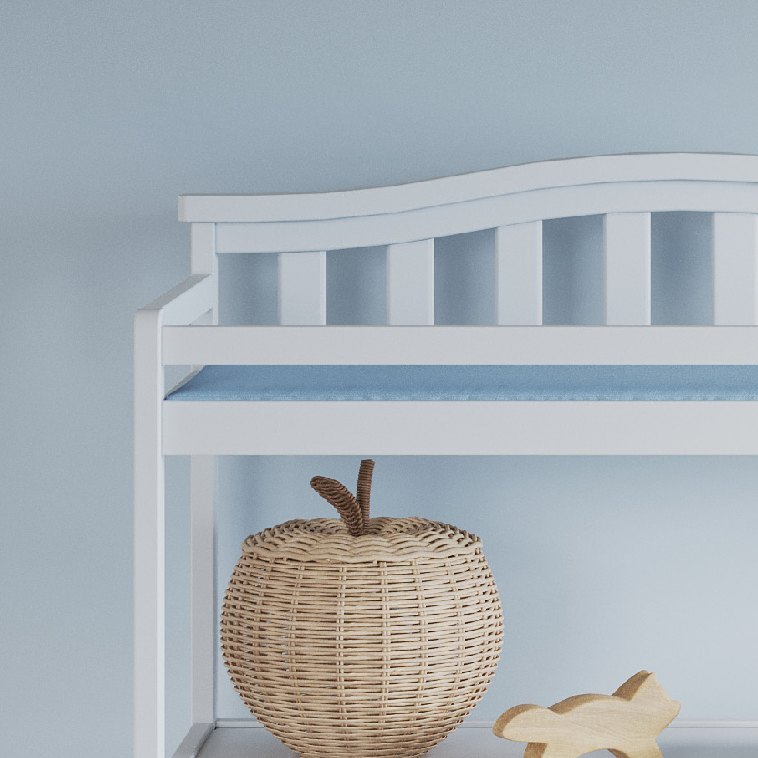 Arch Top Baby Changing Table, Matte White