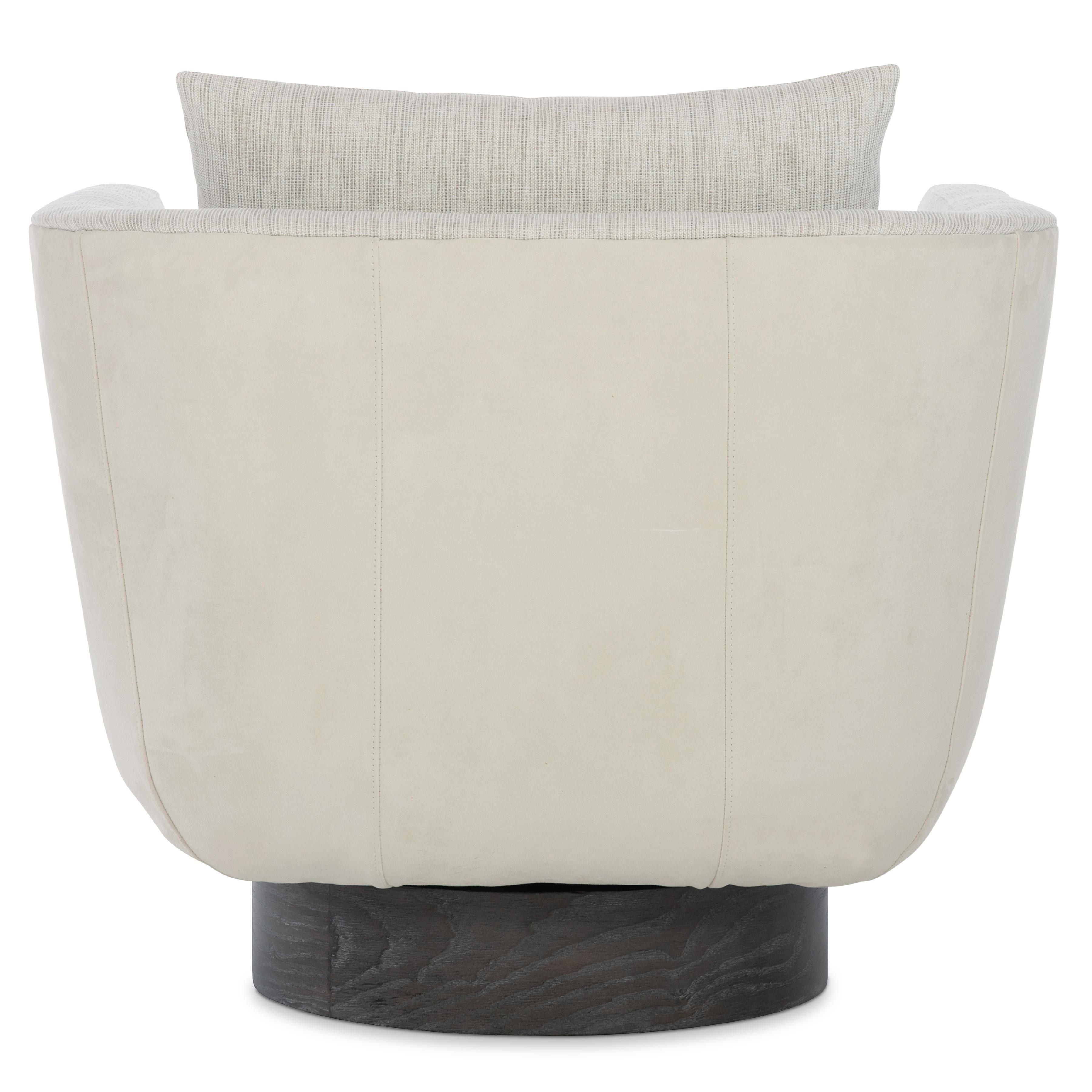 Bernhardt Furniture – Gemma Leather-Fabric Swivel Chair