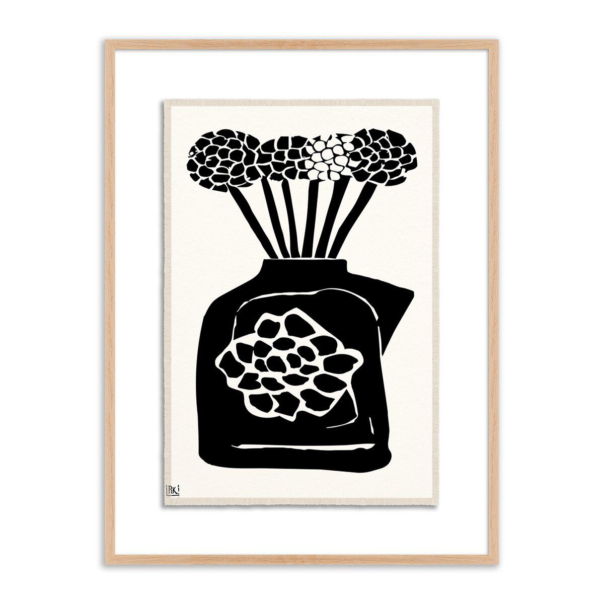 Woodblock Floral Iii By Roseanne Kenny