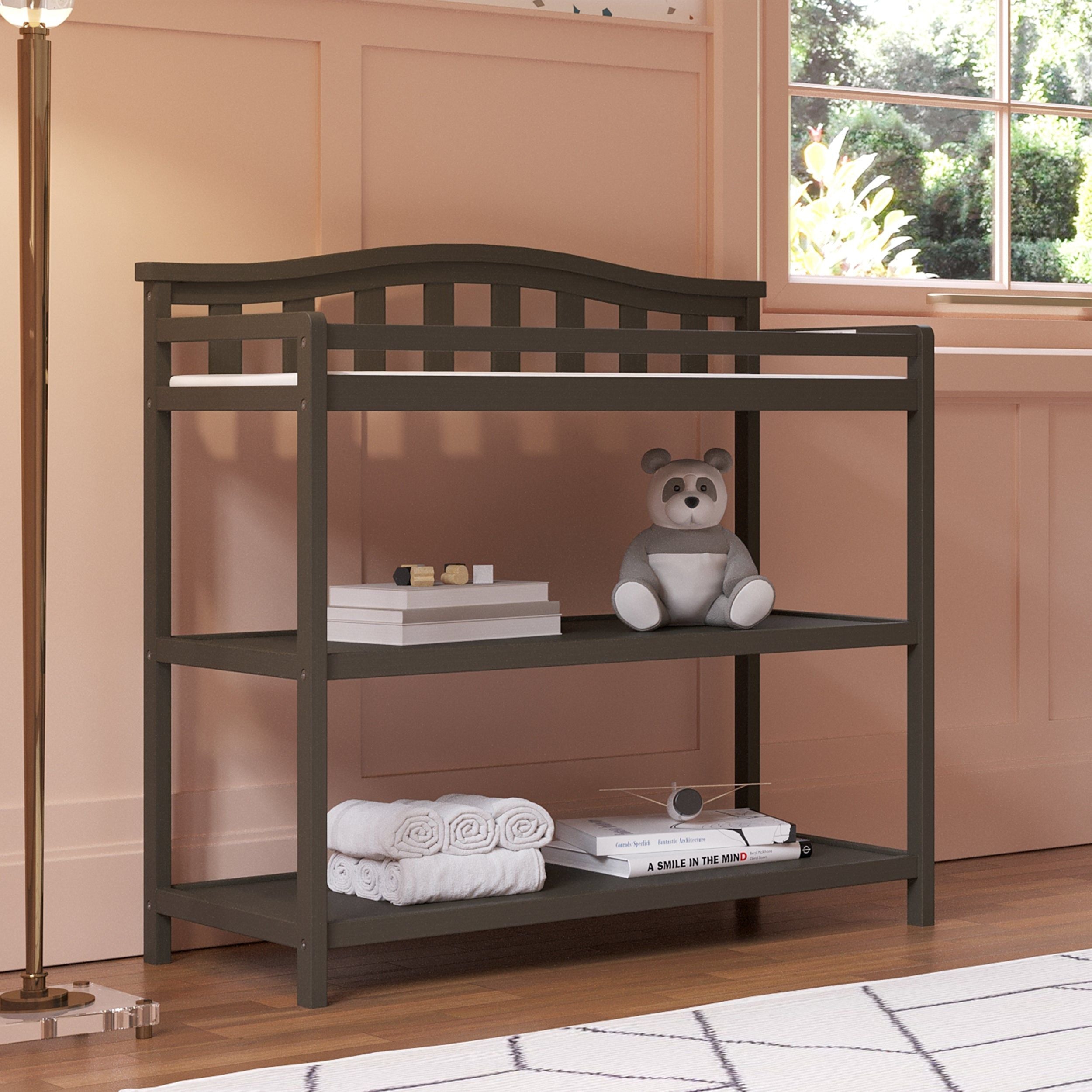 Arch Top Baby Changing Table, Dapper Gray