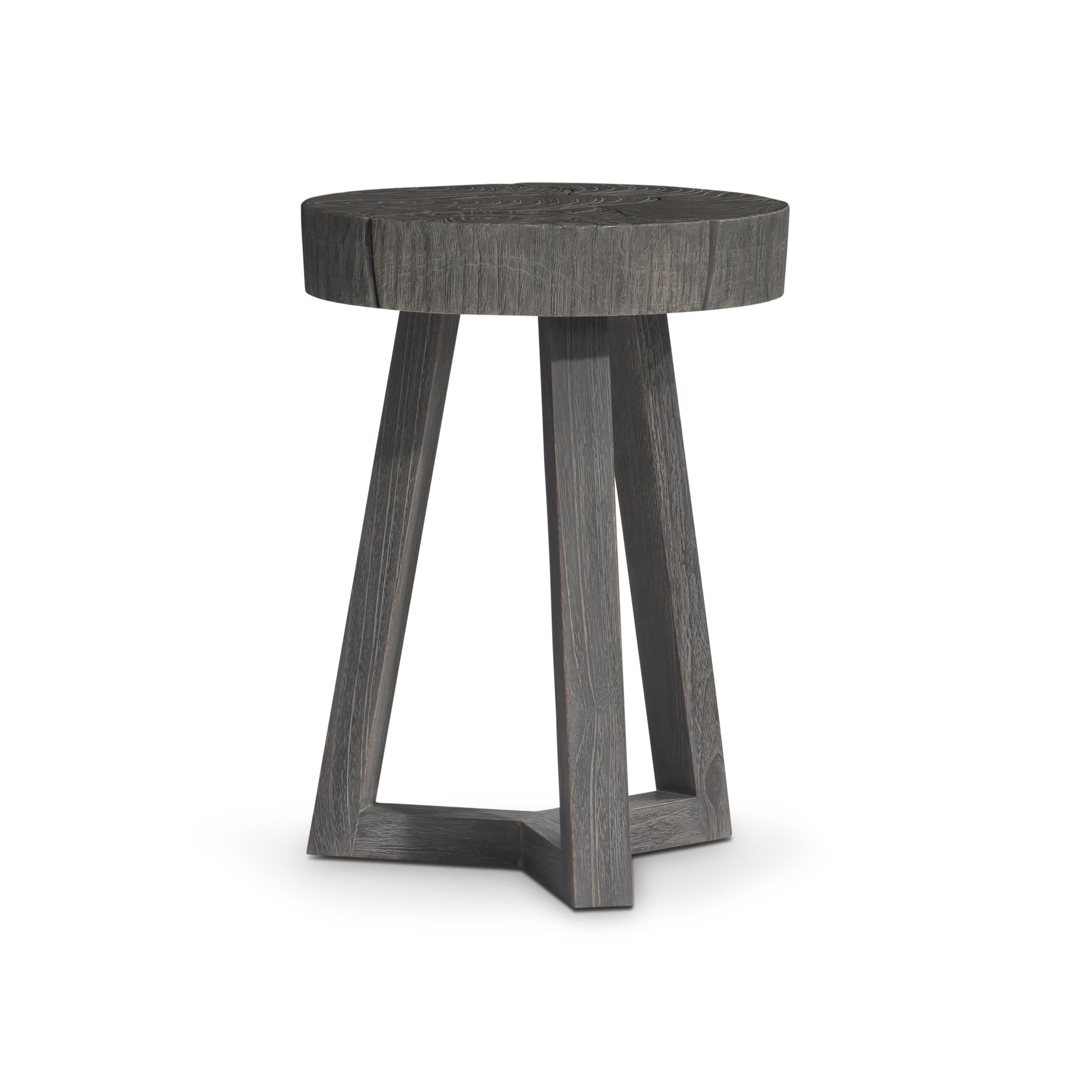 Bernhardt Kaya Accent Table with Sliced Teak Top