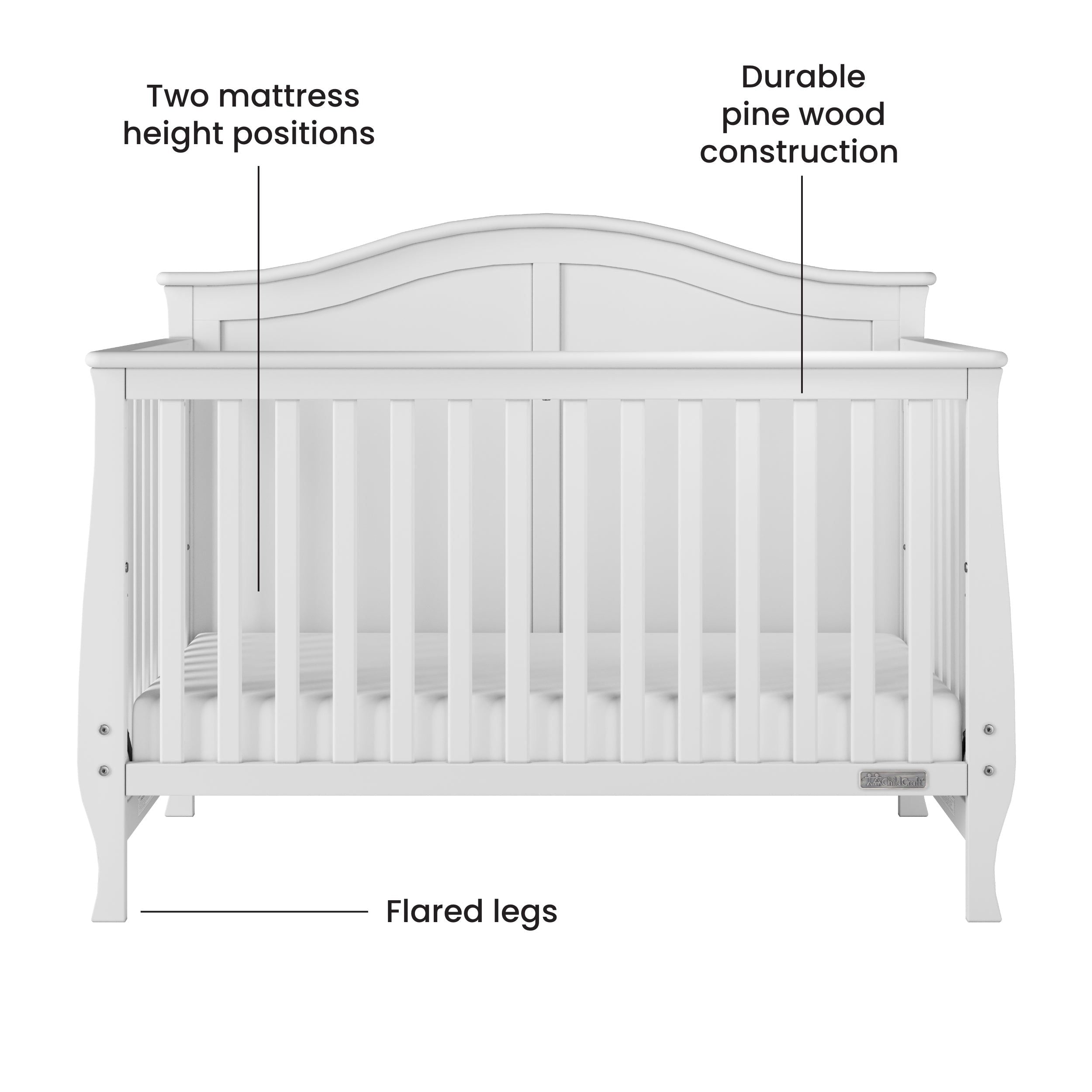 Camden 4-in-1 Convertible Crib, Matte White