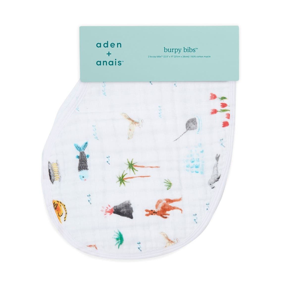Boutique 100% Cotton Muslin Burpy Bibs 2 Pack