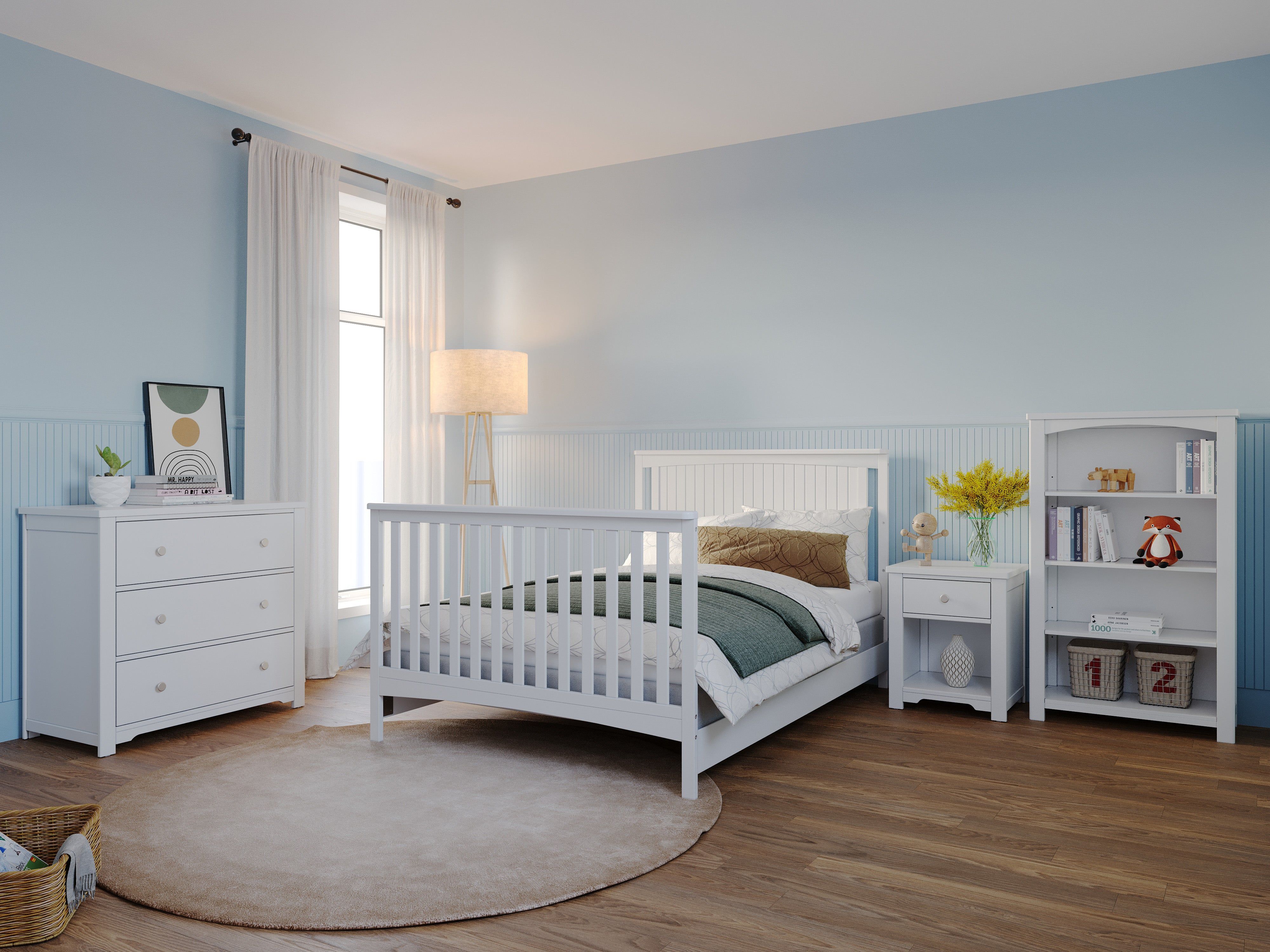 F06401 - Full-size Bed Rails, Matte White